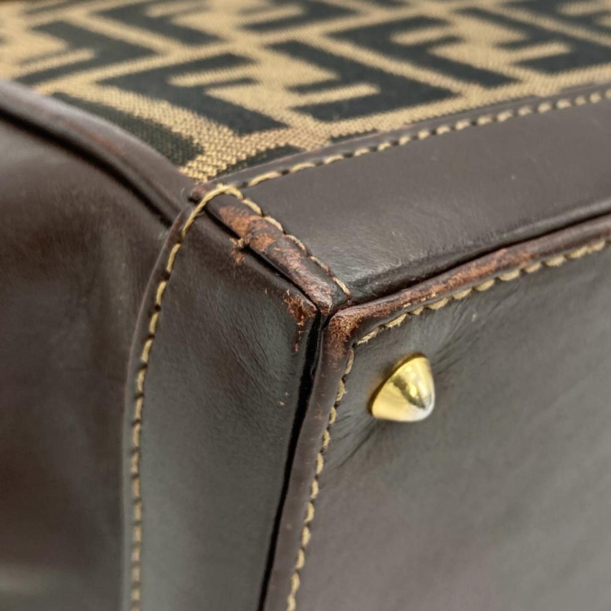 Fendi Fendi Zucca Handbag, 2-Way, Jacquard Leather, Brown, Gold Hardware, Shoulder Bag, Vintage, Women's Size ONE SIZE - 11 Thumbnail