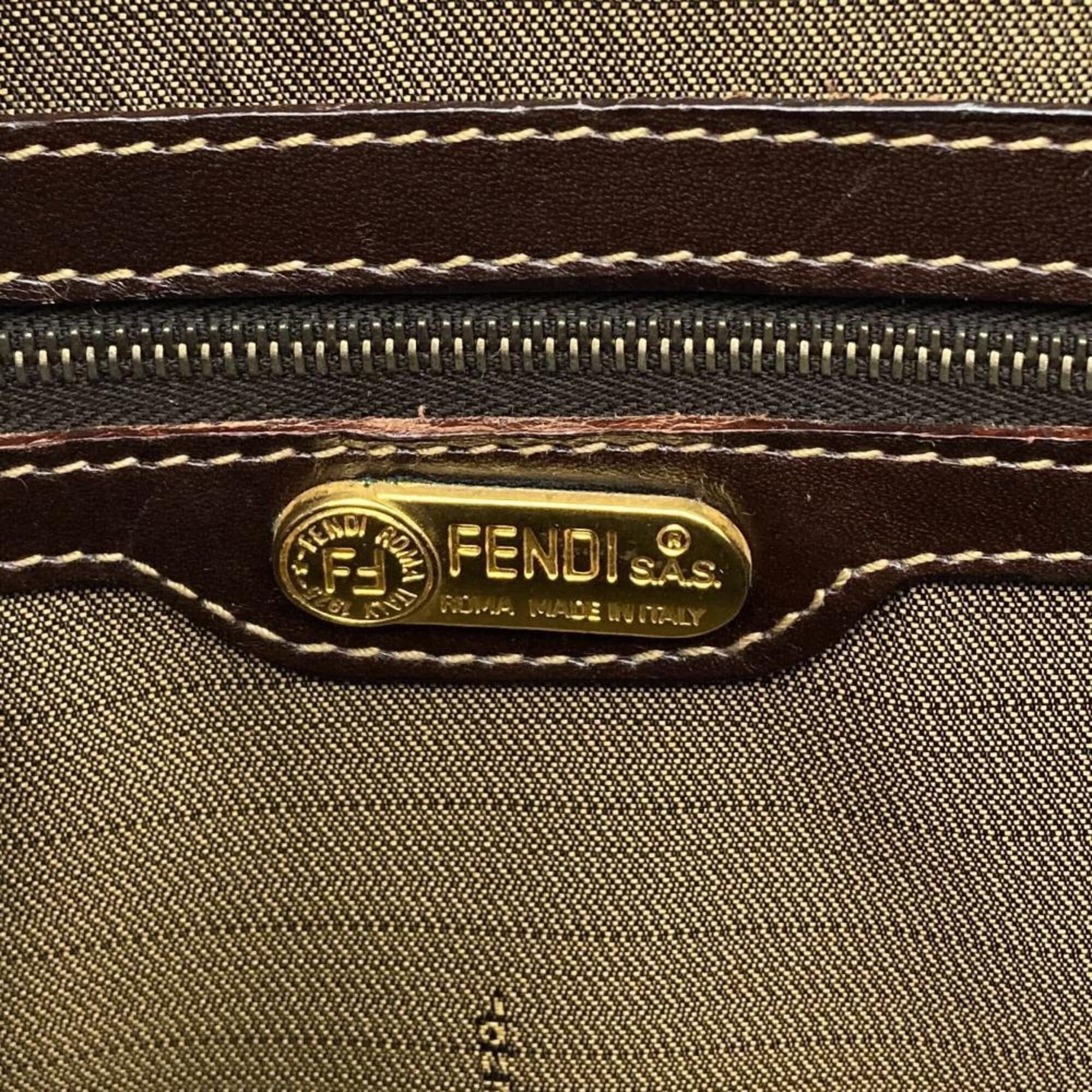 Fendi Fendi Zucca Handbag, 2-Way, Jacquard Leather, Brown, Gold Hardware, Shoulder Bag, Vintage, Women's Size ONE SIZE - 13 Thumbnail