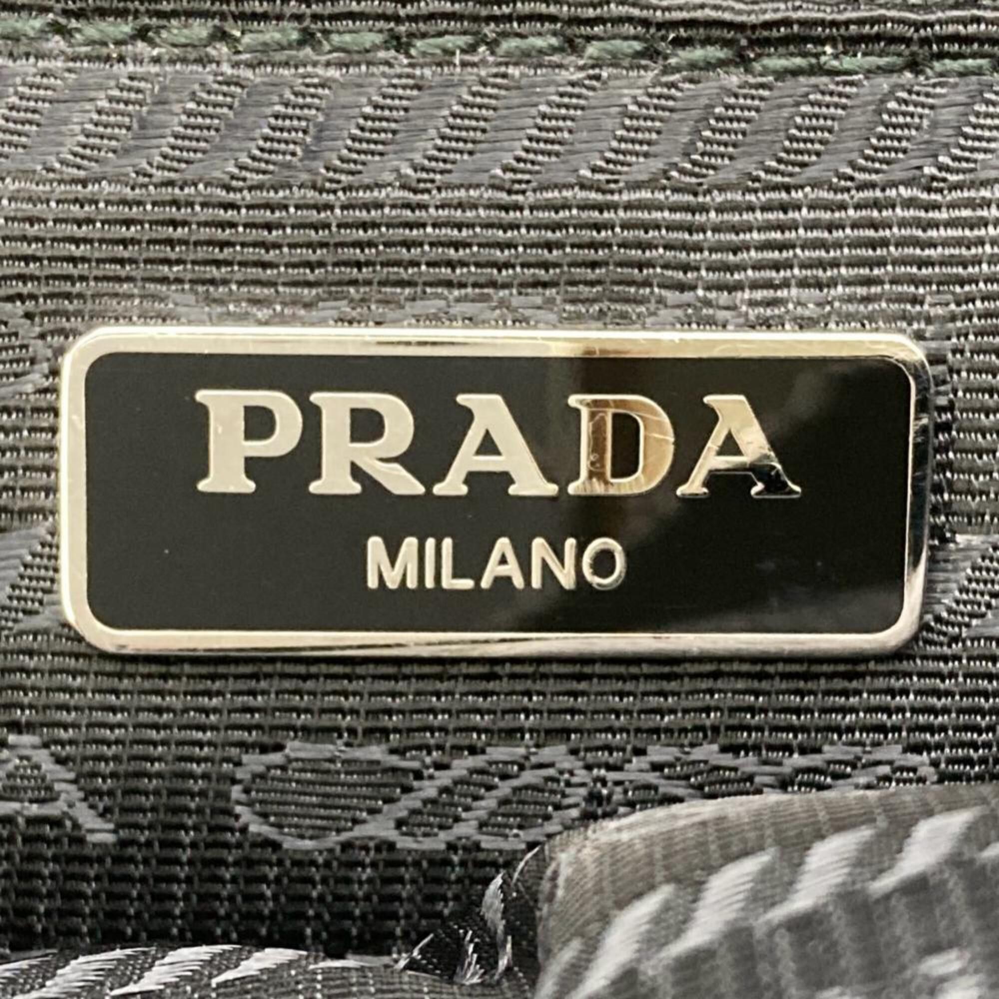 Prada Prada accessory pouch/handbag, canvas, black, silver hardware, women's. Size ONE SIZE - 9 Thumbnail