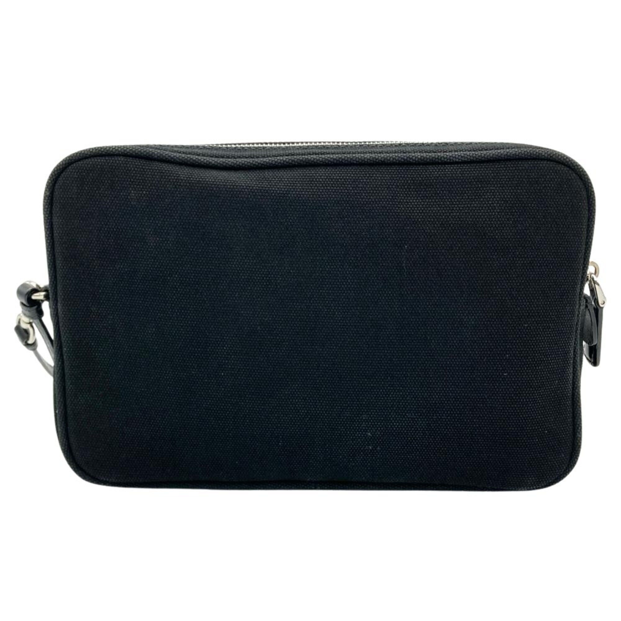 Prada Prada accessory pouch/handbag, canvas, black, silver hardware, women's. Size ONE SIZE - 3 Thumbnail