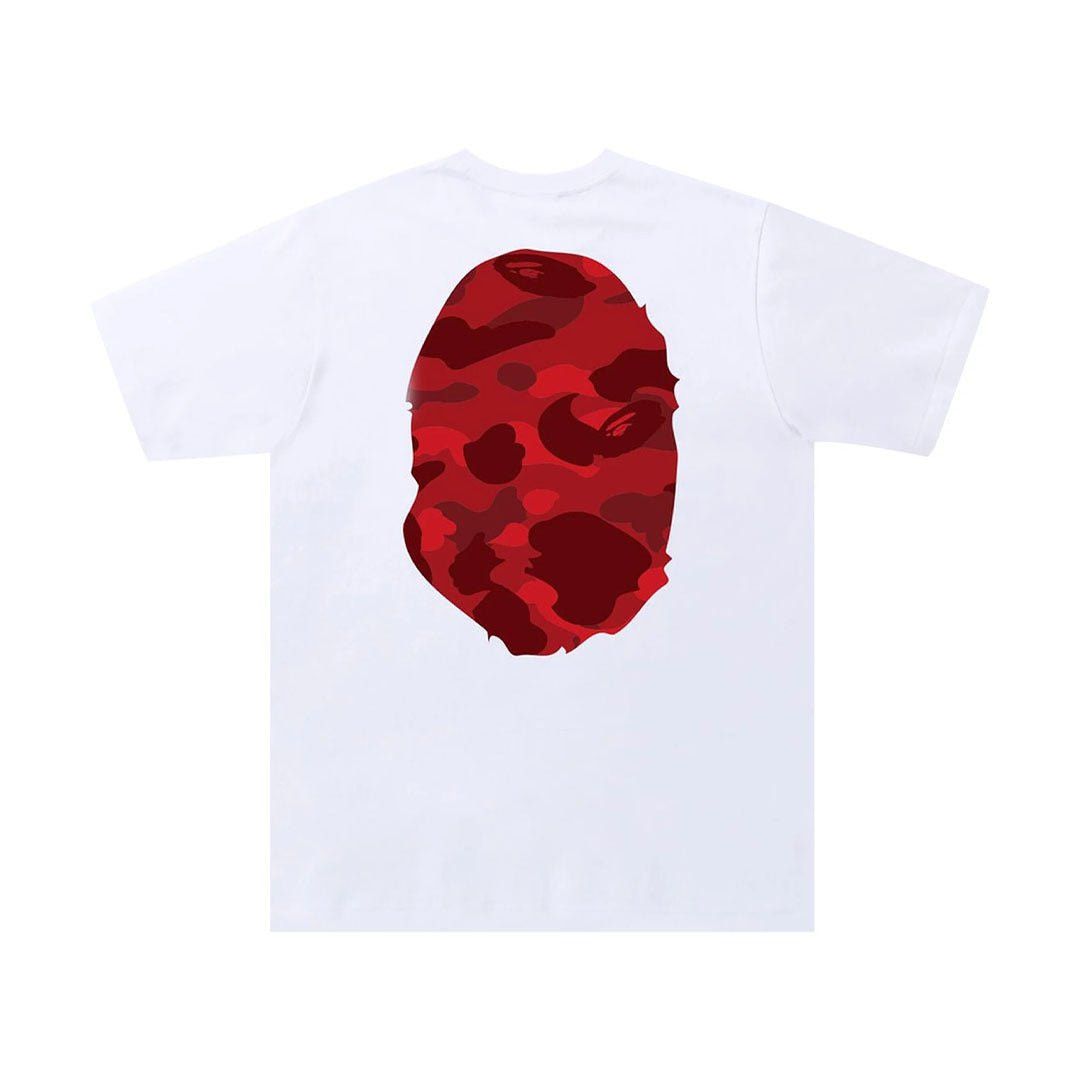 Bape Color Camo Big Ape Head Tee 'White/Red' Size US M / EU 48-50 / 2 - 2 Thumbnail