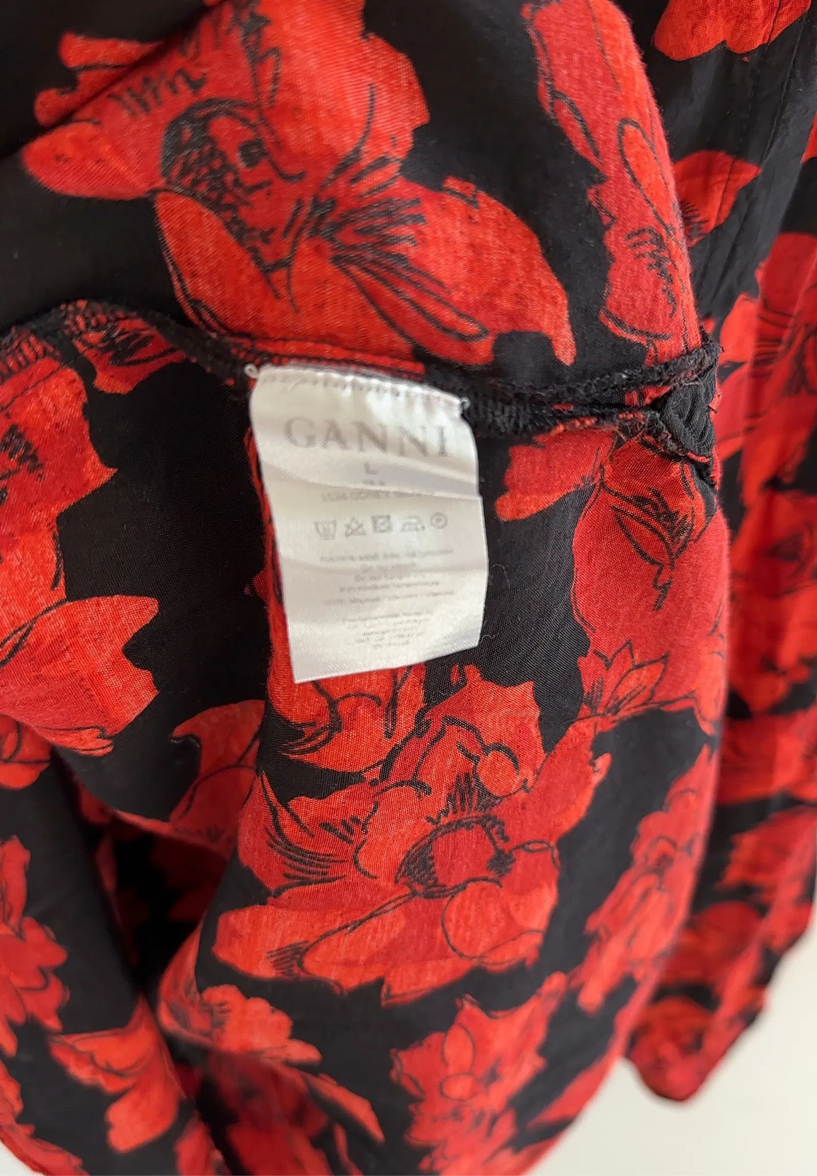 Ganni Ganni 1524 Coney Island Crepe blouse Blouse Size L / US 10 / IT 46 - 3 Thumbnail
