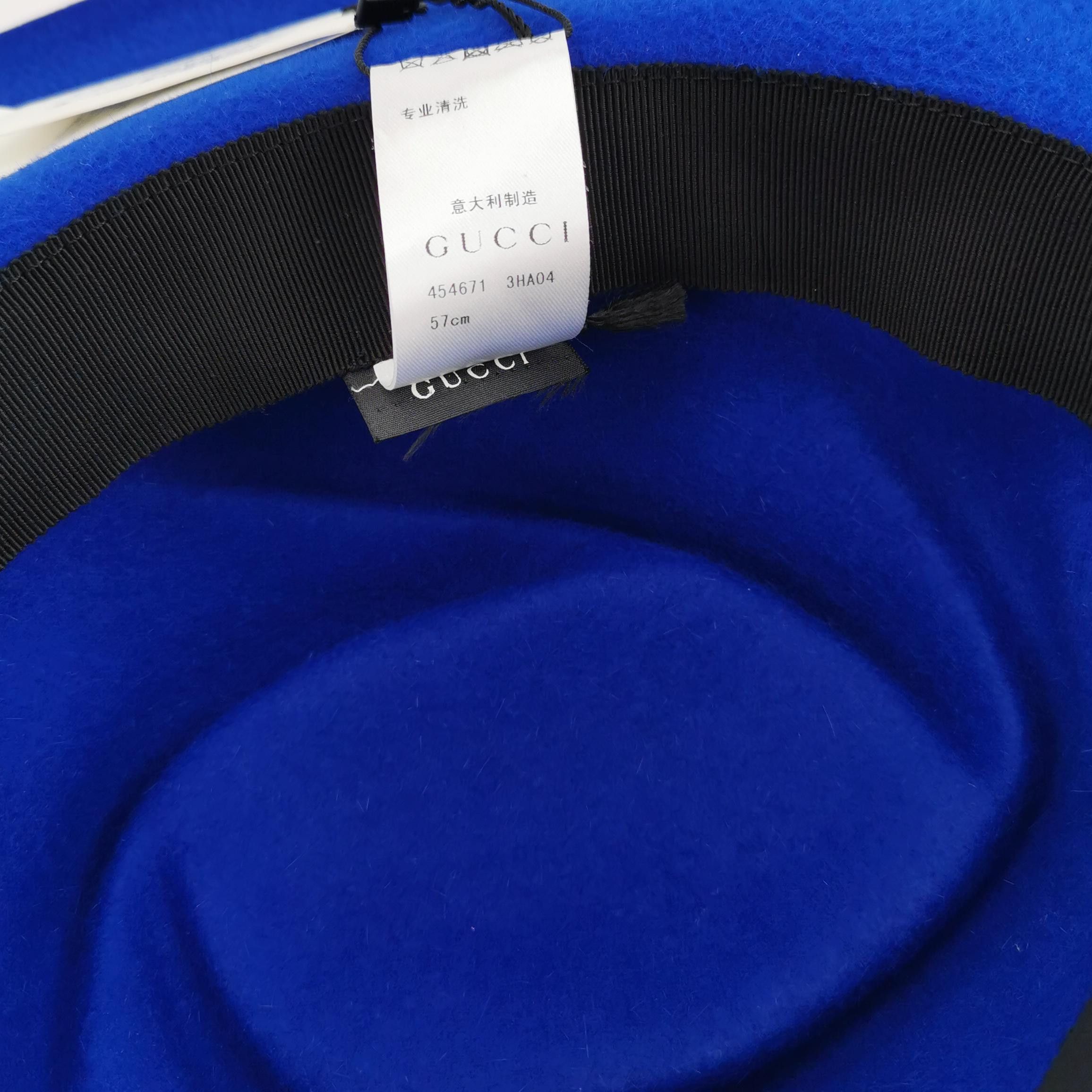 Gucci Gucci Blue Rabbit Fur Wide Brim Hat Size M Size ONE SIZE - 7 Thumbnail