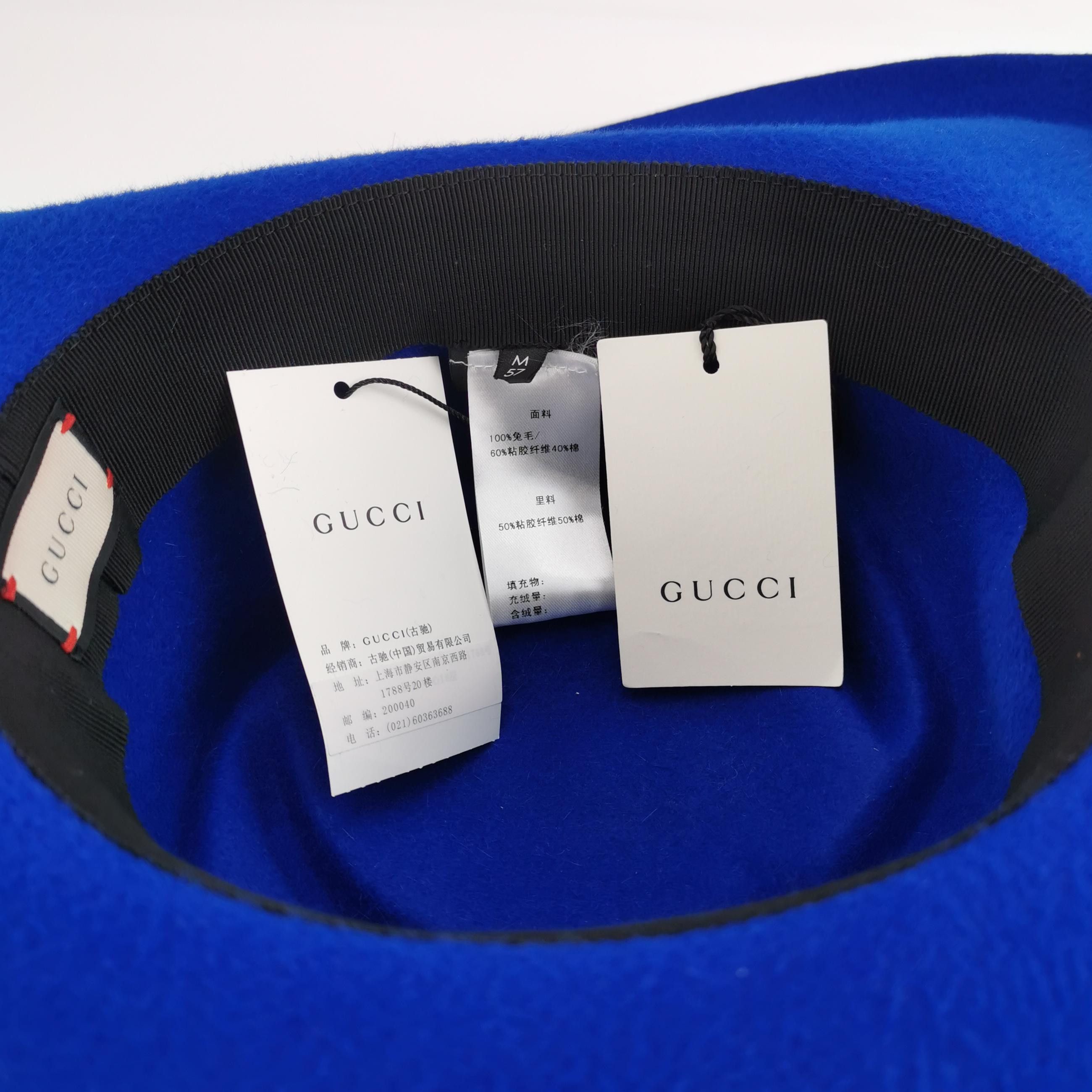 Gucci Gucci Blue Rabbit Fur Wide Brim Hat Size M Size ONE SIZE - 6 Thumbnail
