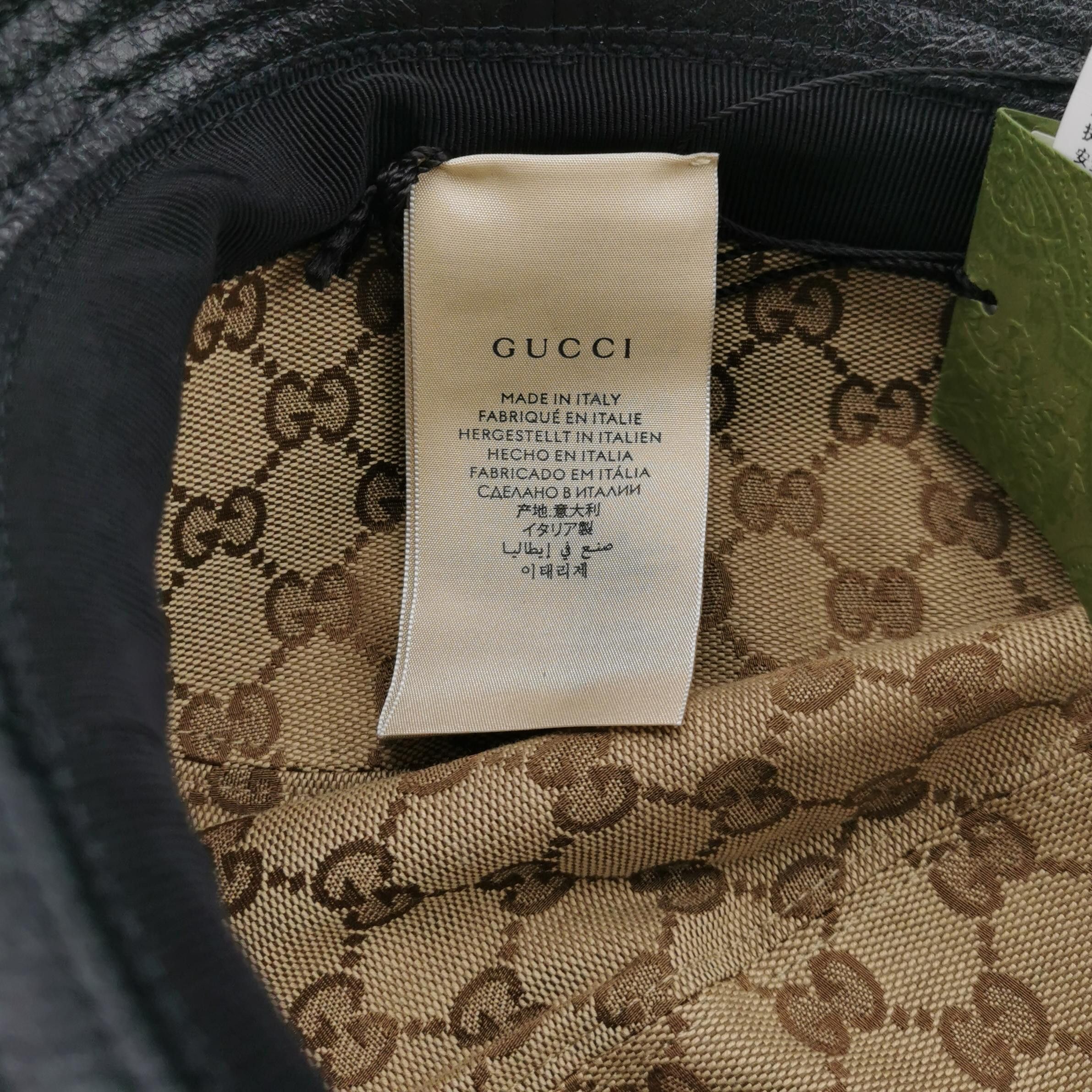 Gucci Gucci Leather Double G Bucket Hat Size M Size ONE SIZE - 6 Thumbnail