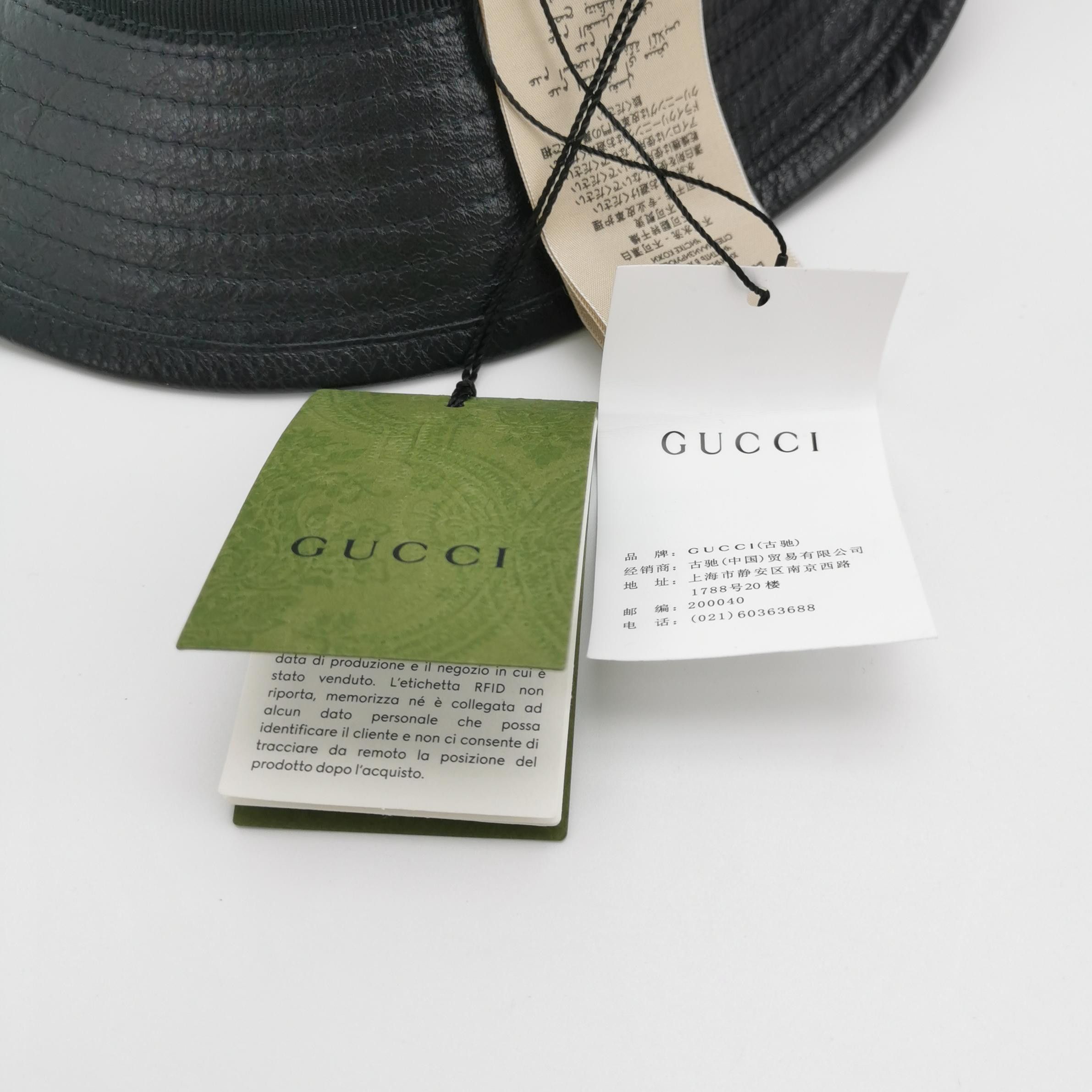 Gucci Gucci Leather Double G Bucket Hat Size M Size ONE SIZE - 8 Thumbnail