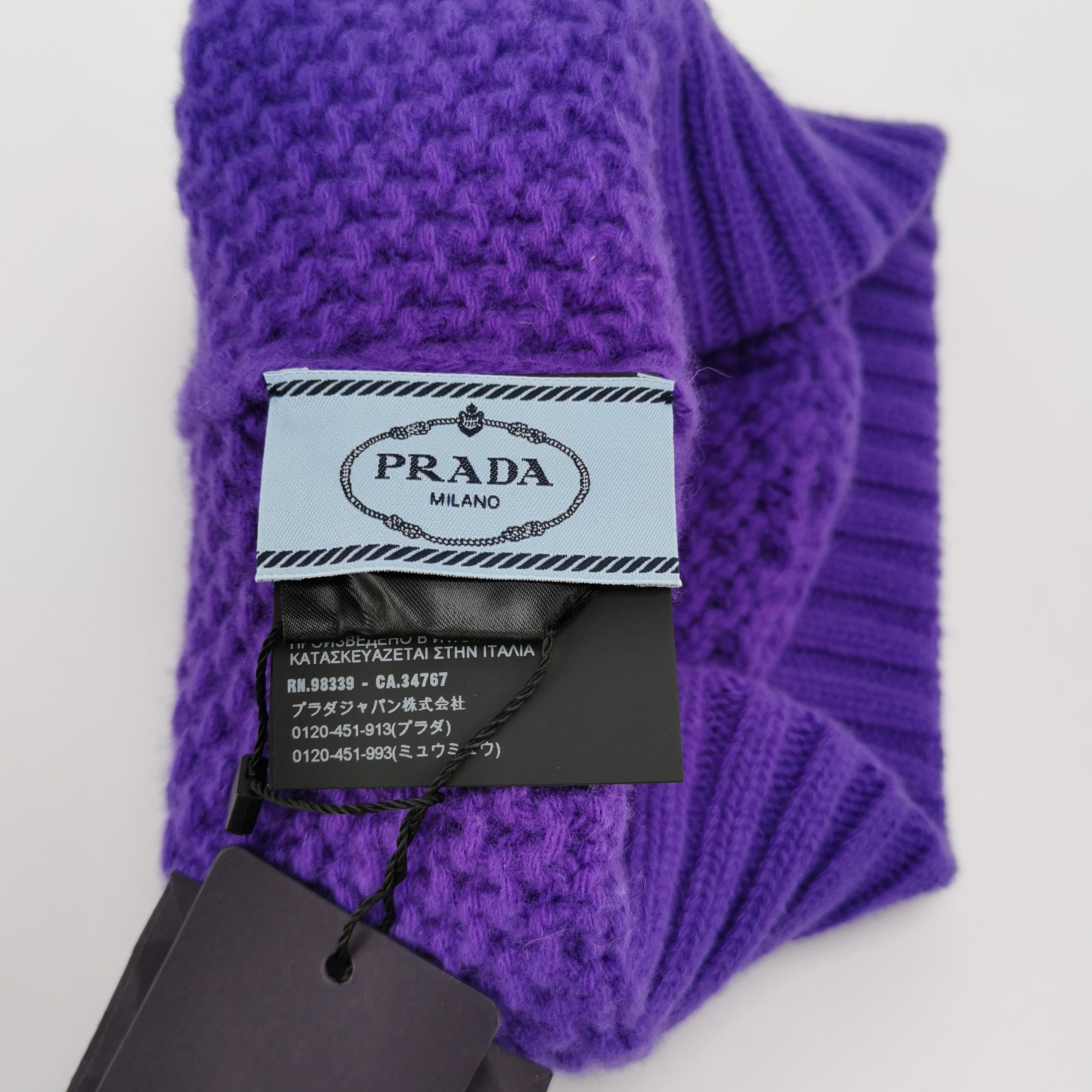 Prada Prada Purple Knit Beanie One Size Size ONE SIZE - 4 Thumbnail