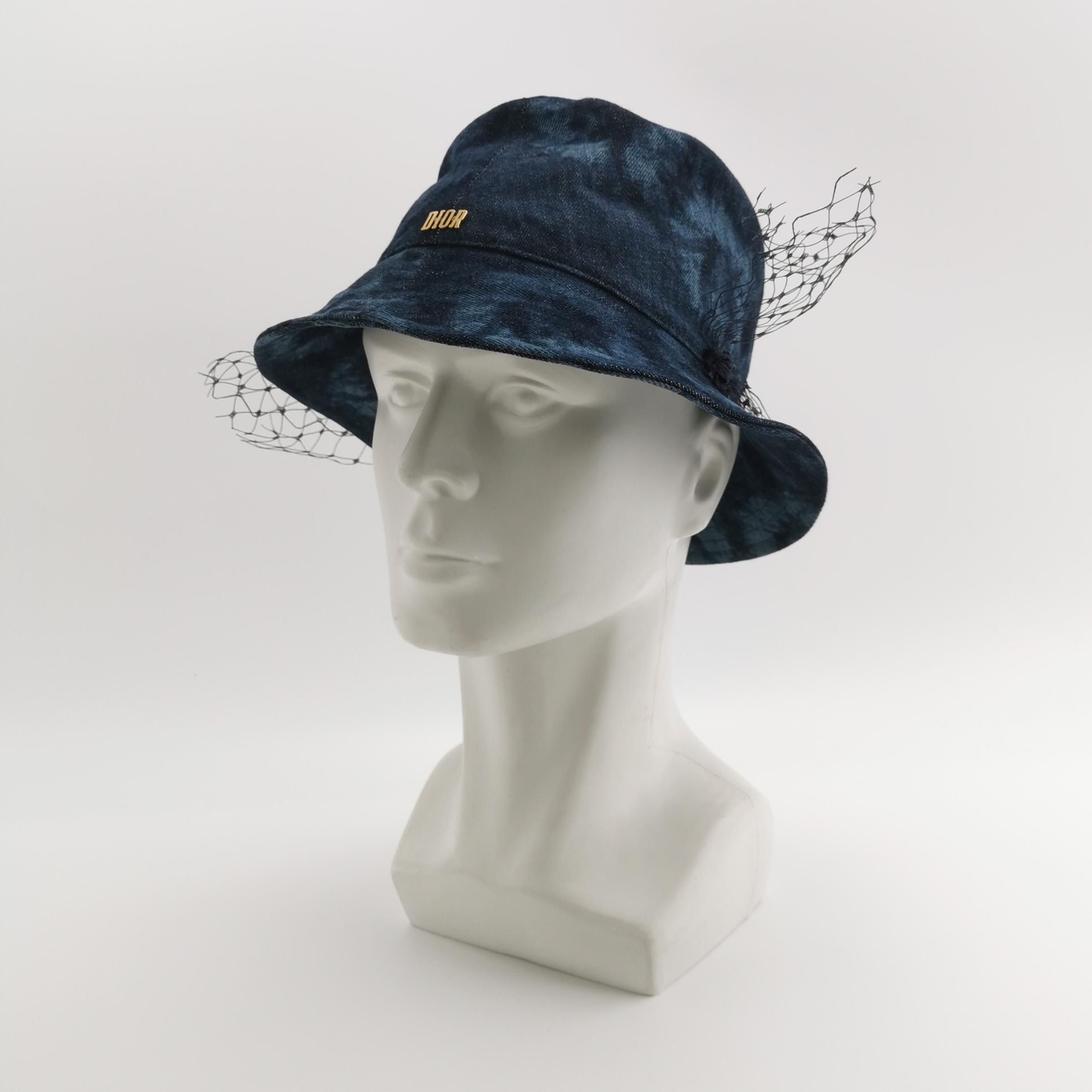 Dior Dior Denim Bucket Hat with Veil Size 56 Size ONE SIZE - 2 Thumbnail