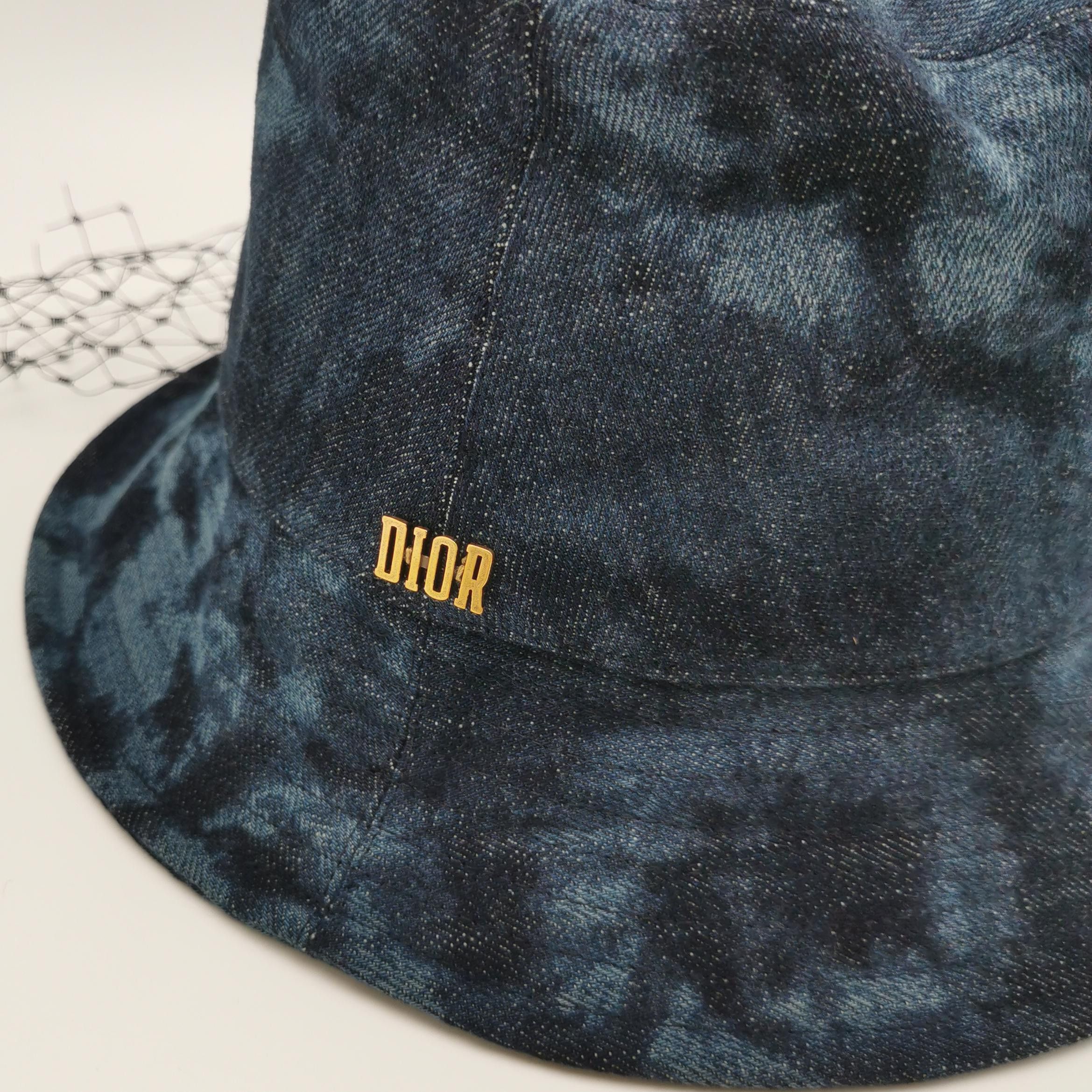 Dior Dior Denim Bucket Hat with Veil Size 56 Size ONE SIZE - 4 Thumbnail