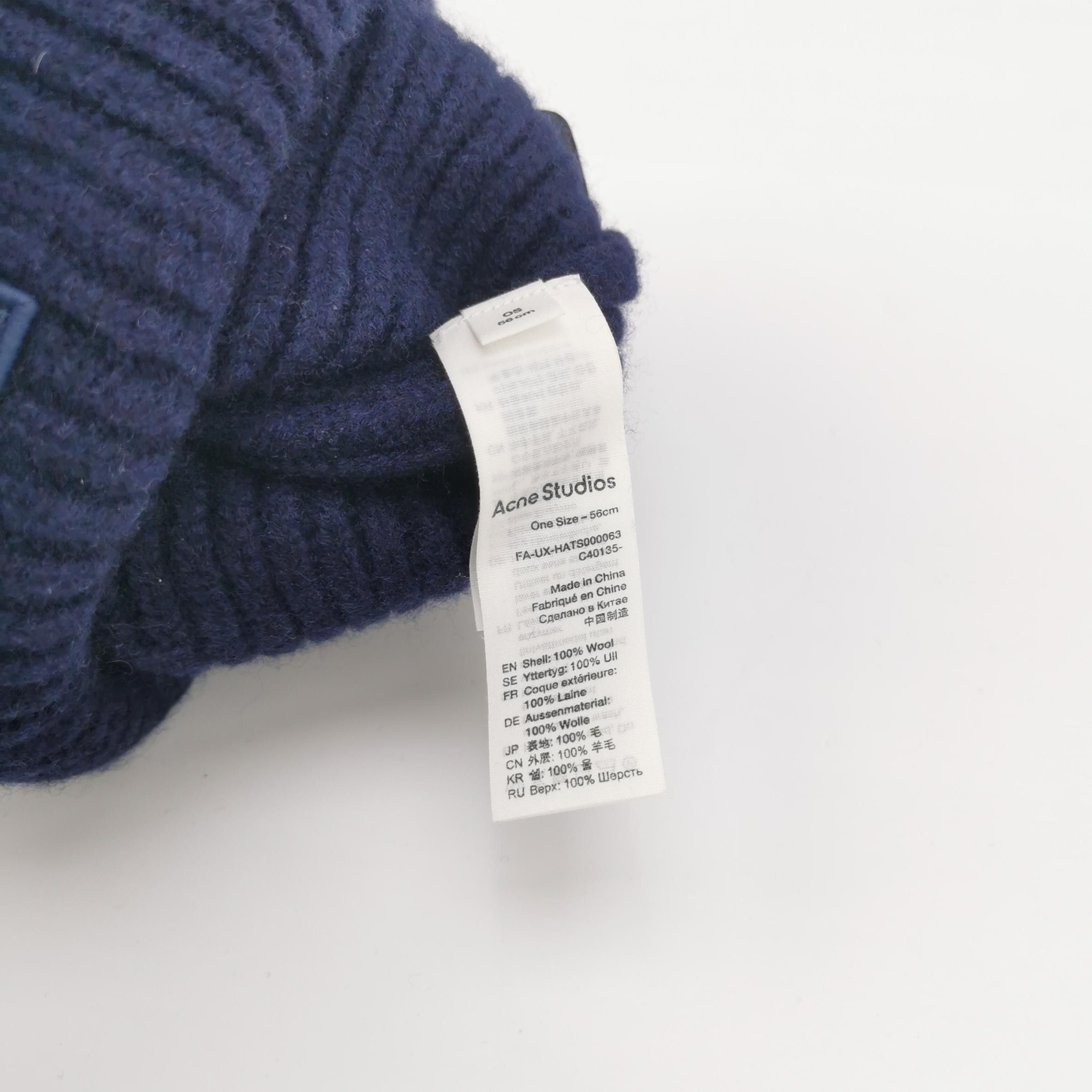 Acne Studios Acne Studios Navy Wool Face Beanie Size OS Size ONE SIZE - 5 Thumbnail
