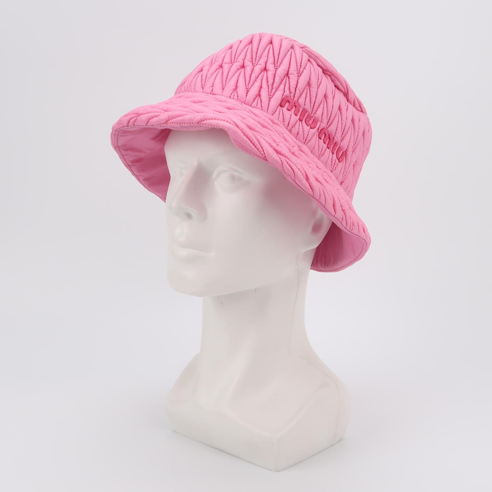 Miu Miu Miu Miu Quilted Logo Bucket Hat One Size Size ONE SIZE - 2 Thumbnail