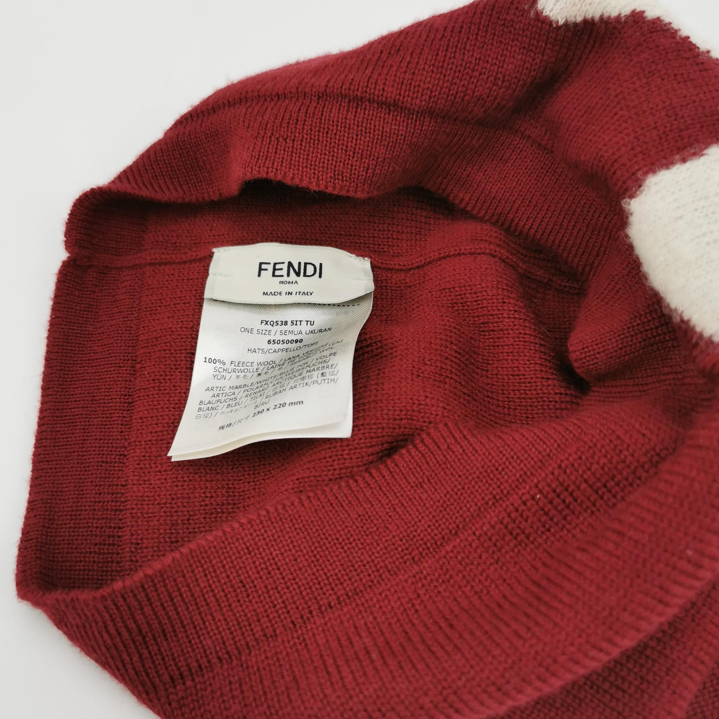 Fendi Fendi Wool Pom-Pom Beanie One Size Size ONE SIZE - 4 Thumbnail