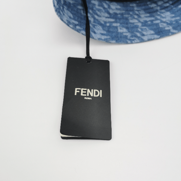 Fendi Fendi All-Over Lettering Denim Bucket Hat Size M Size ONE SIZE - 5 Thumbnail