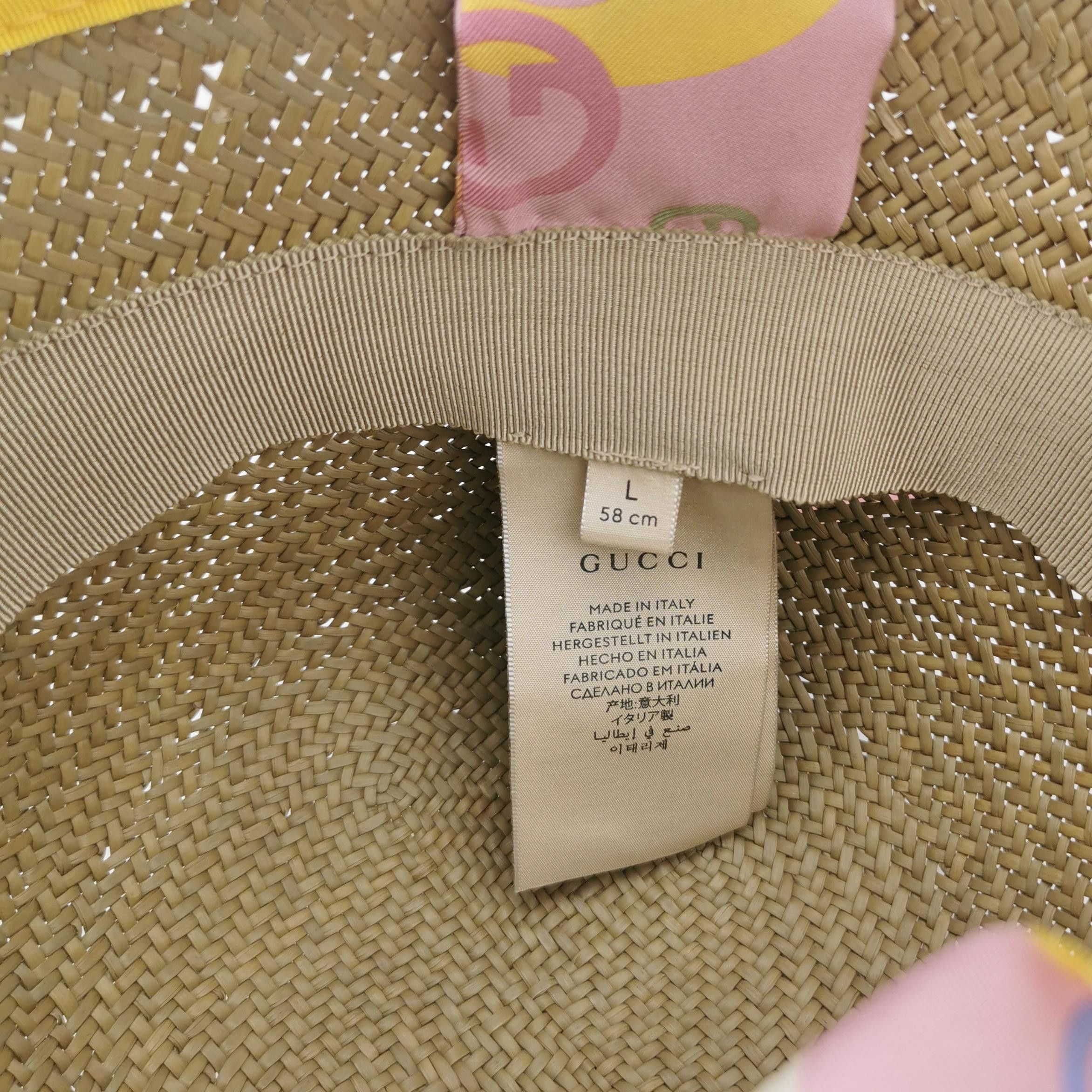 Gucci Gucci Logo Ribbon Straw Hat Size L Size ONE SIZE - 6 Thumbnail