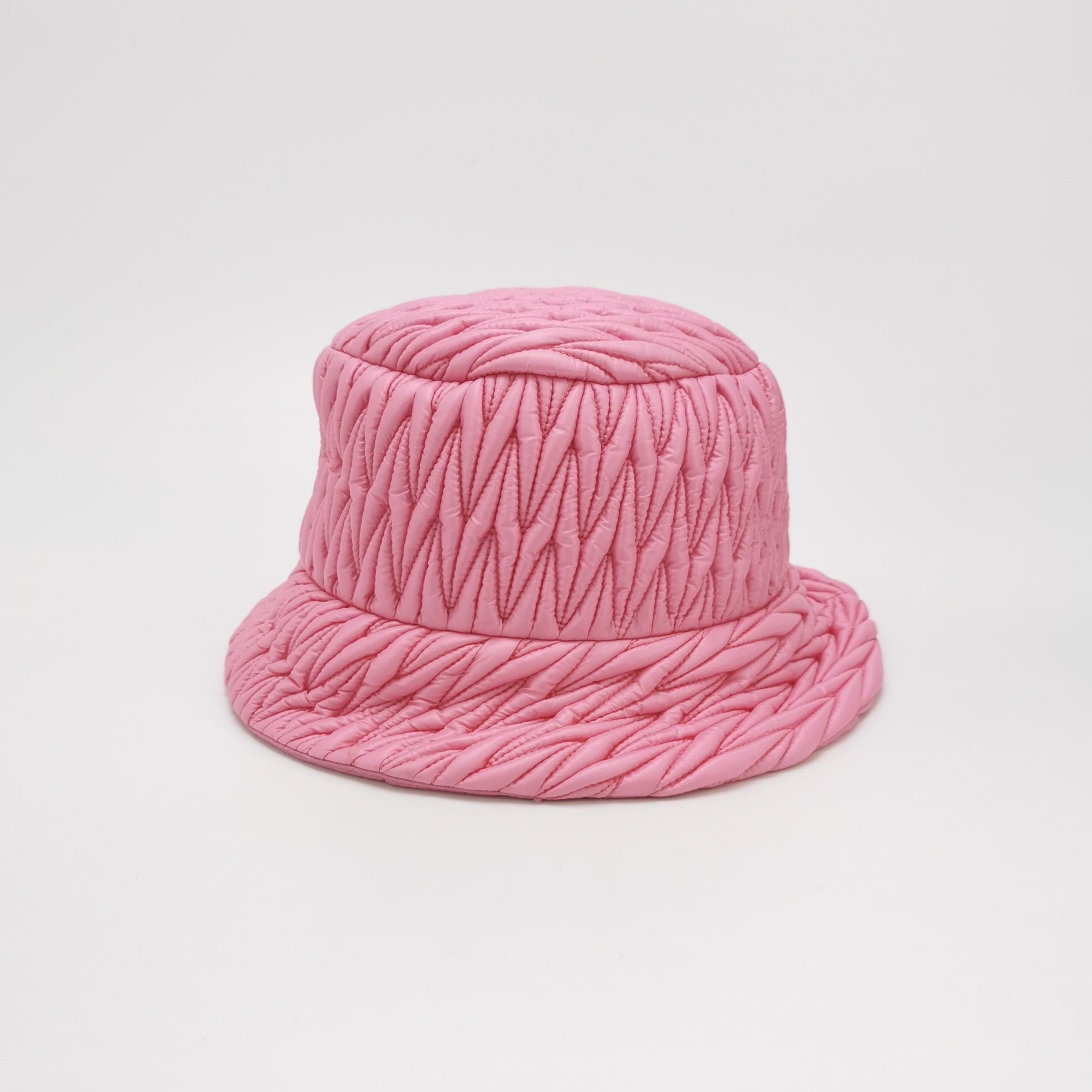 Miu Miu Miu Miu Pink Quilted Logo Bucket Hat ONE SIZE Size ONE SIZE - 3 Thumbnail