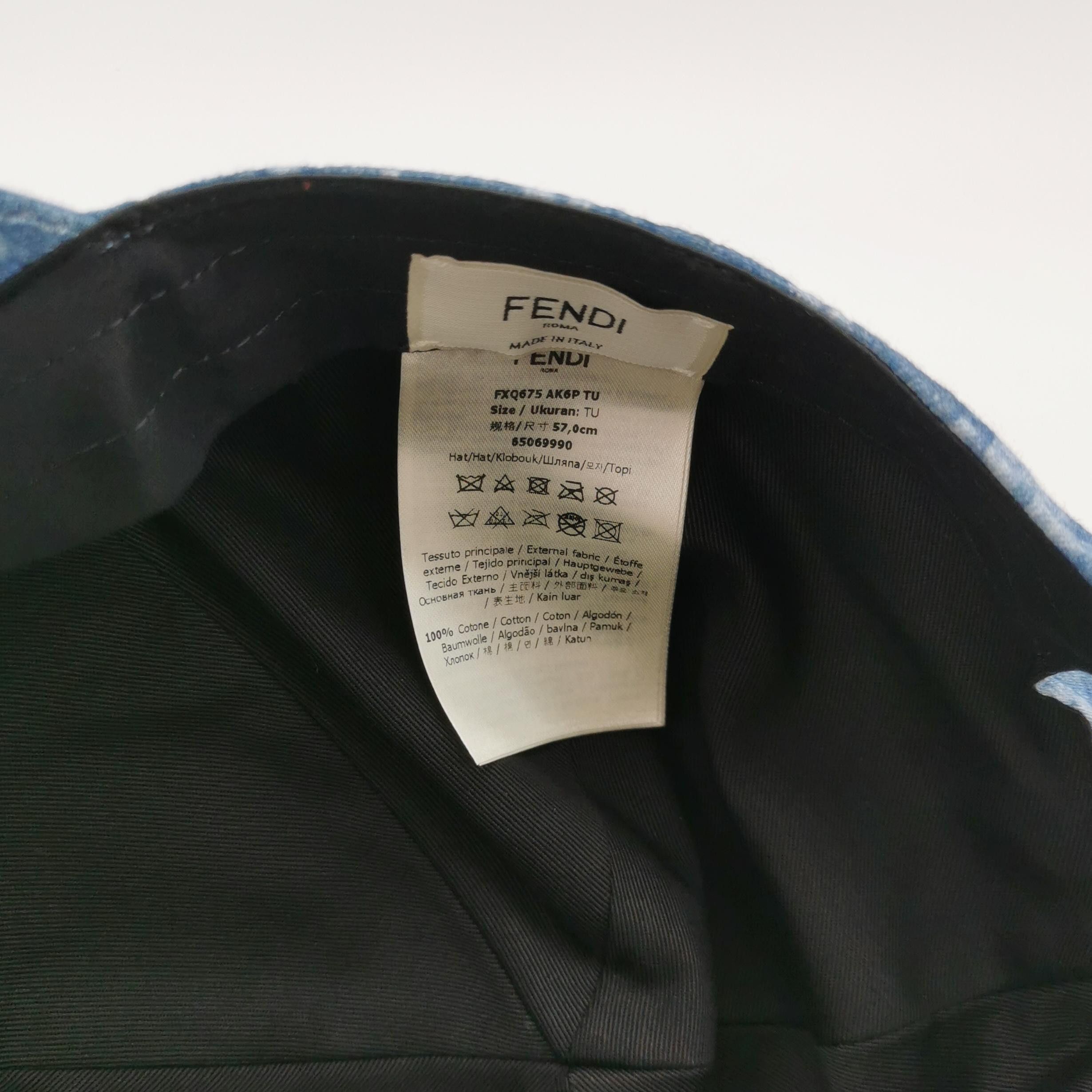 Fendi Fendi Logo Denim Baseball Cap One Size Size ONE SIZE - 5 Thumbnail