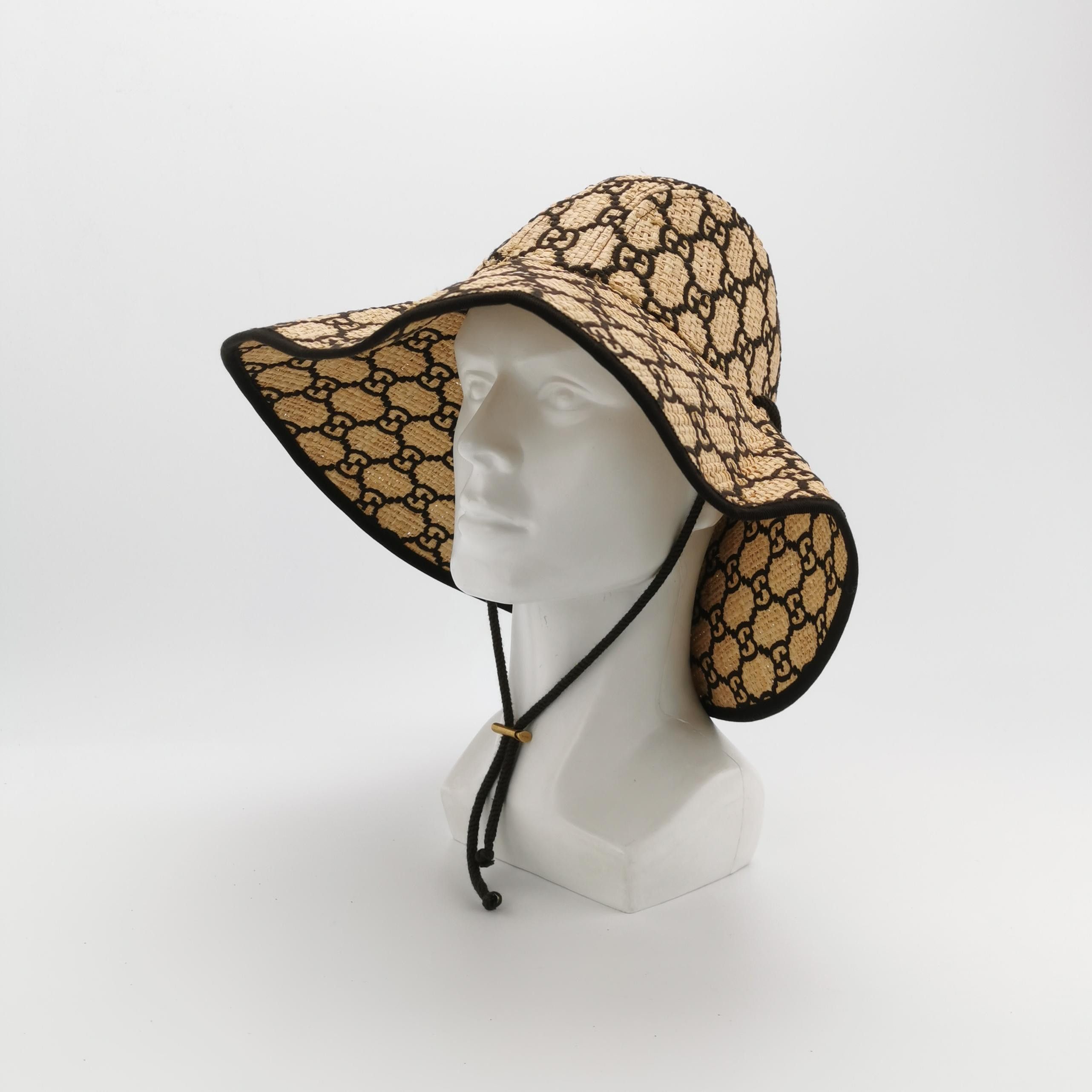 Gucci Gucci Monogram Straw Bucket Hat Size ONE SIZE - 2 Thumbnail