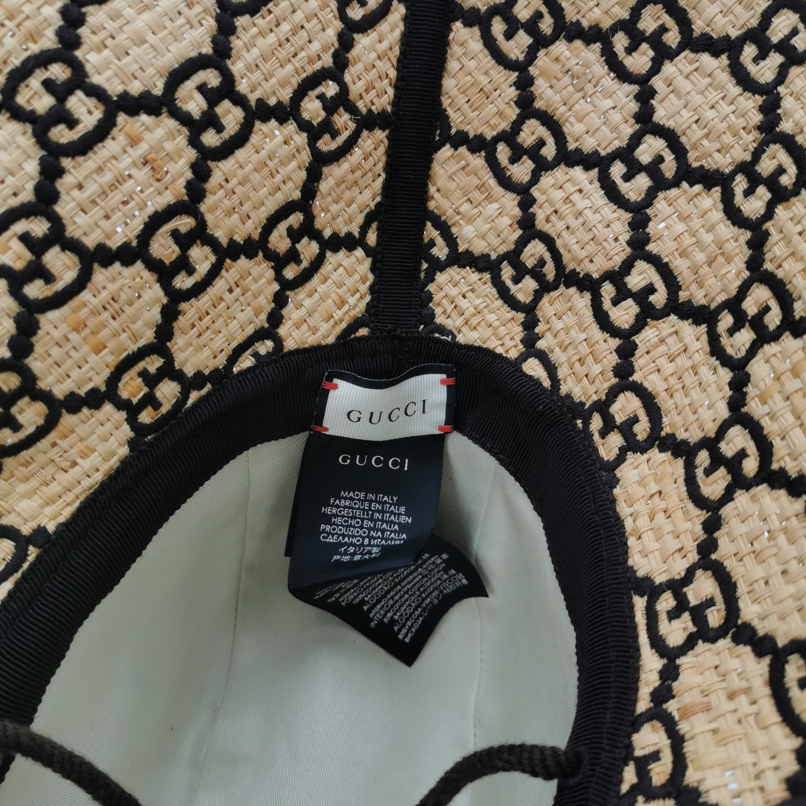 Gucci Gucci Monogram Straw Bucket Hat Size ONE SIZE - 4 Thumbnail
