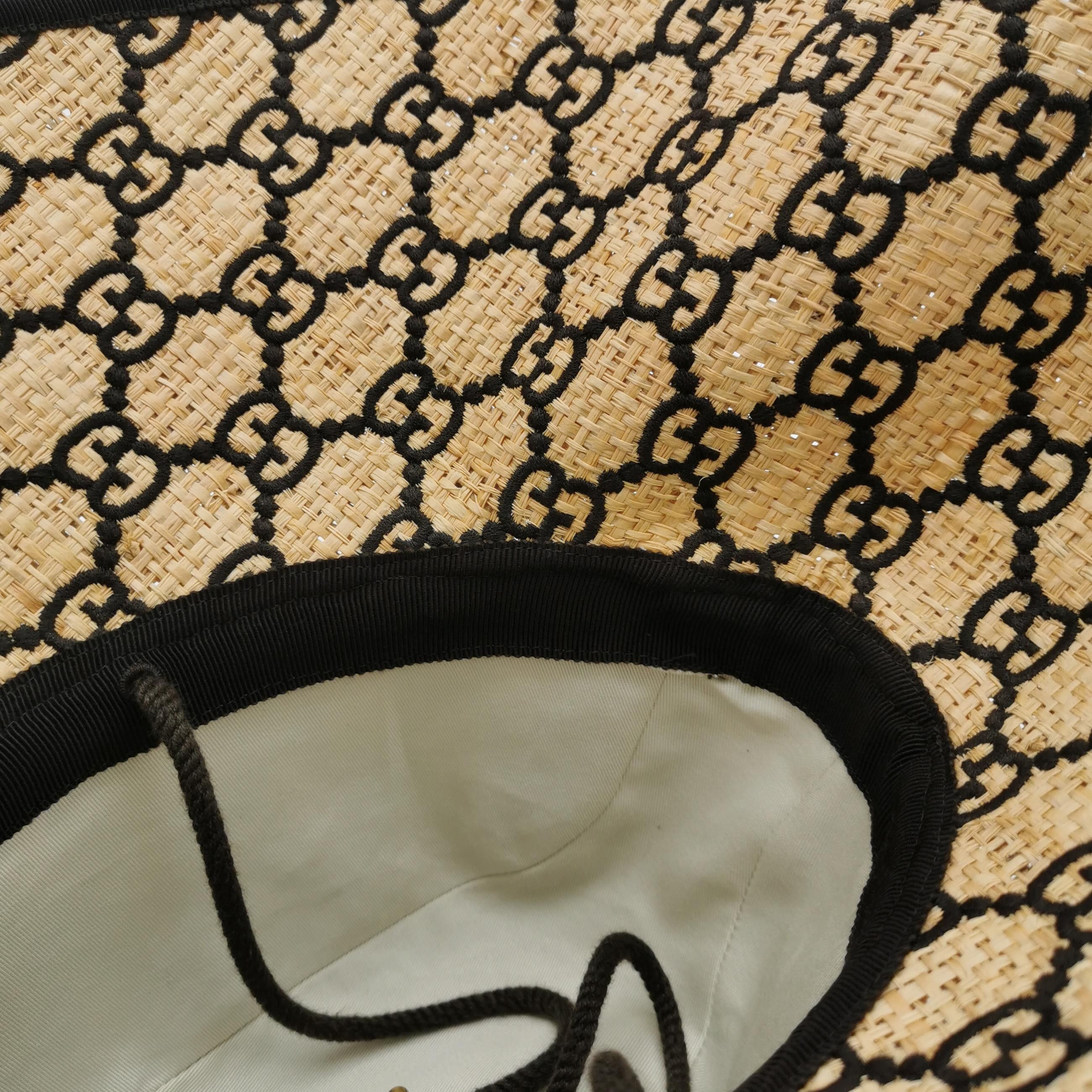 Gucci Gucci Monogram Straw Bucket Hat Size ONE SIZE - 6 Thumbnail