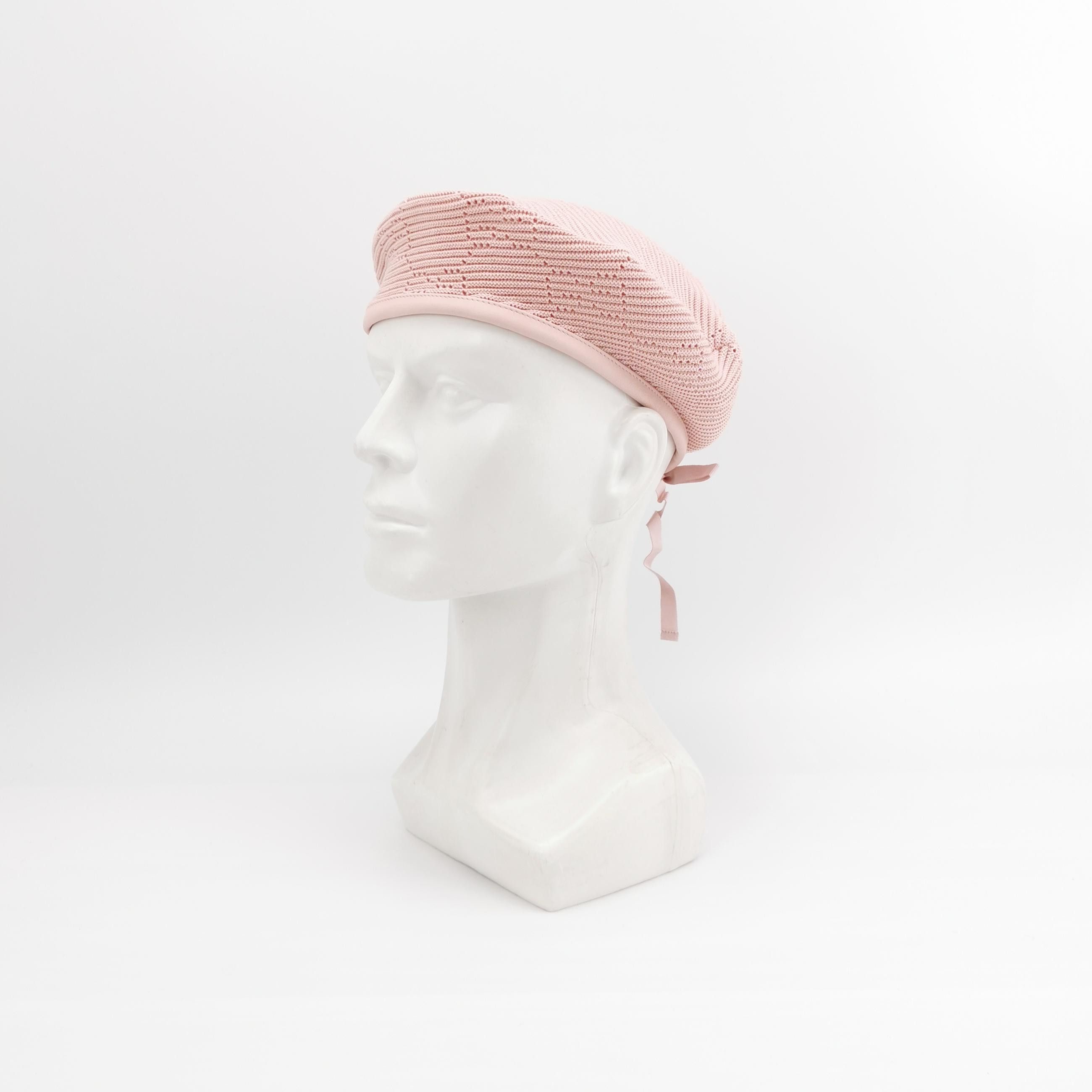 Gucci Gucci Pink Knit Bow Beret One Size Size ONE SIZE - 2 Thumbnail