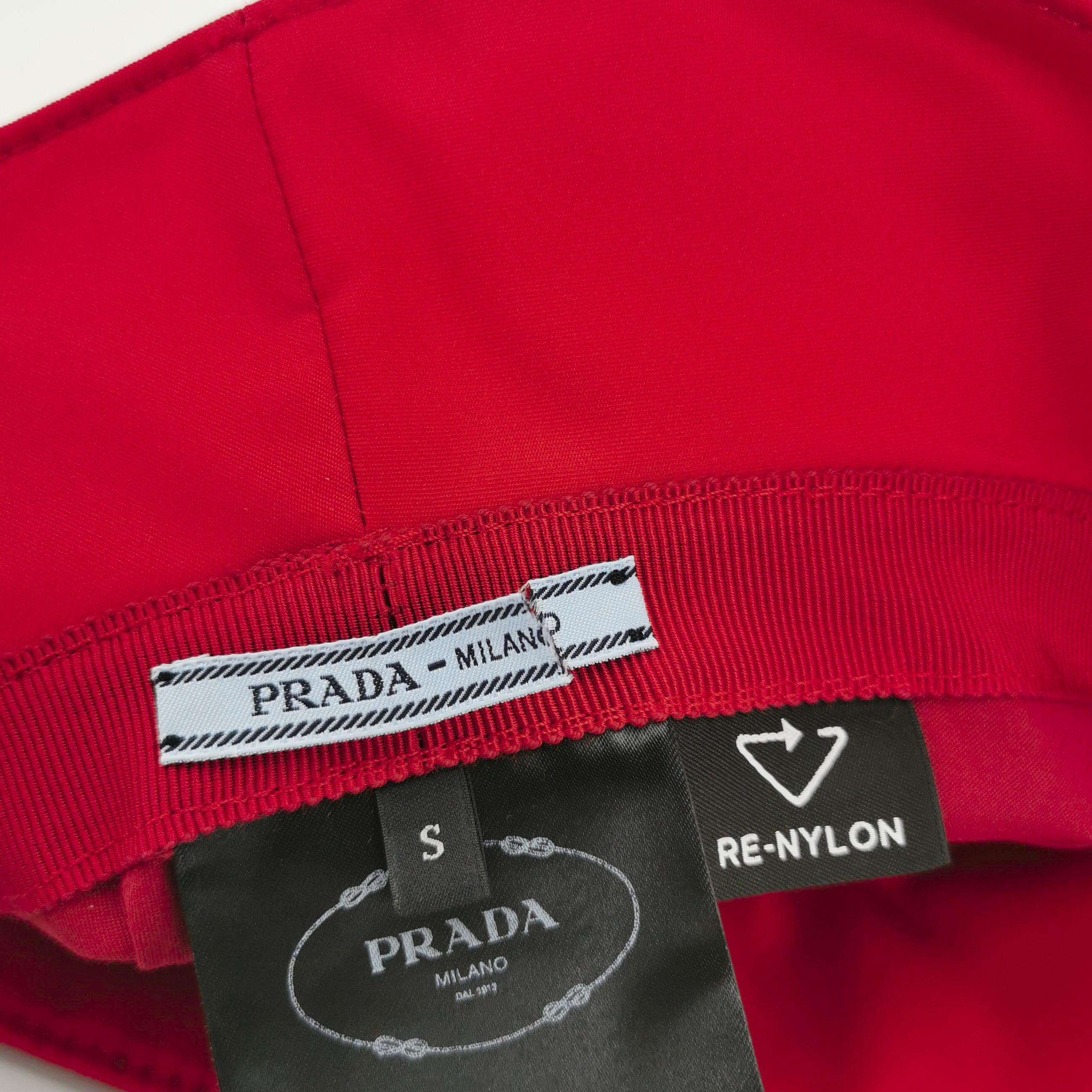Prada Prada Striped Triangle Logo Bucket Hat Size S Size ONE SIZE - 6 Thumbnail