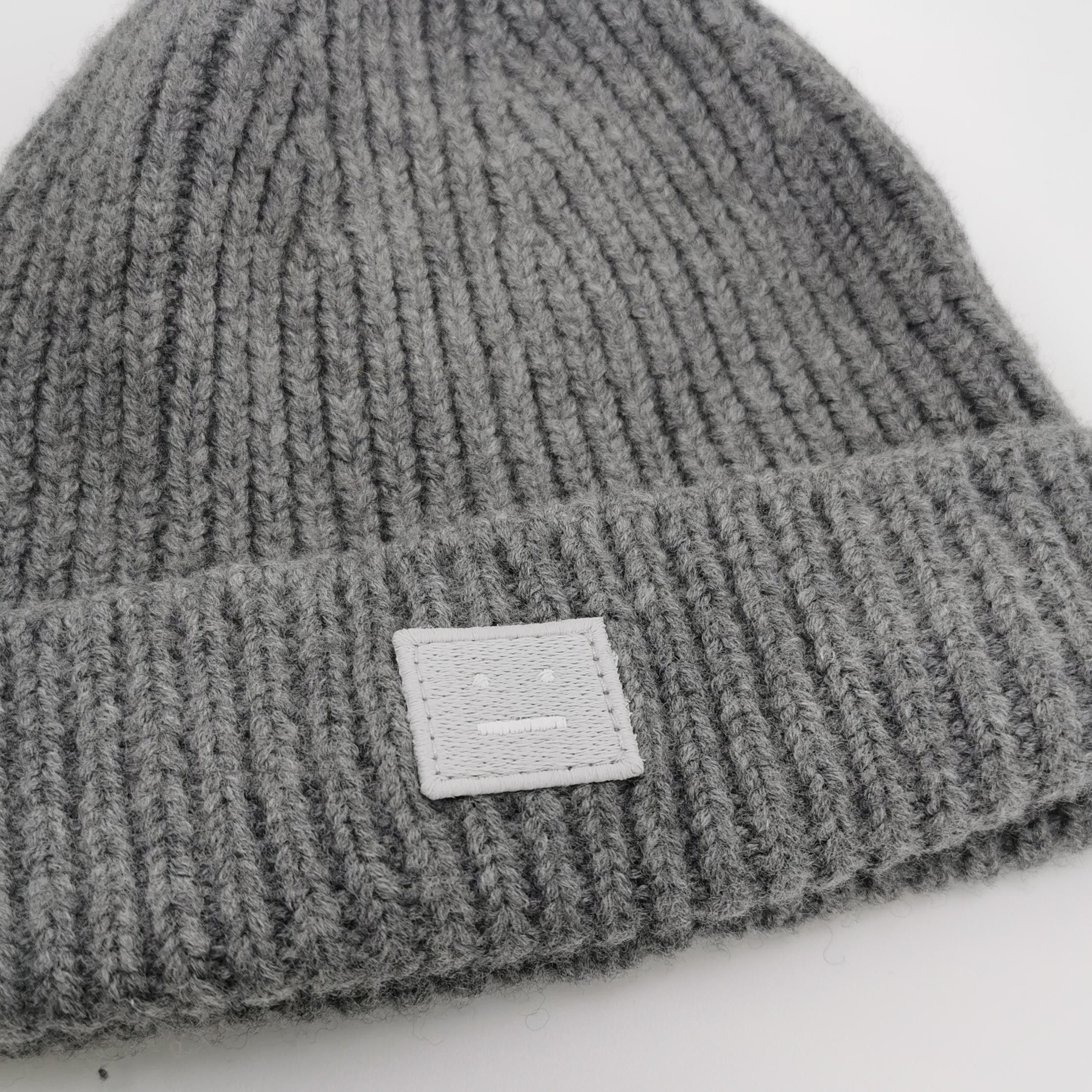 Acne Studios Acne Studios Face Ribbed Beanie Size One Size Size ONE SIZE - 4 Thumbnail