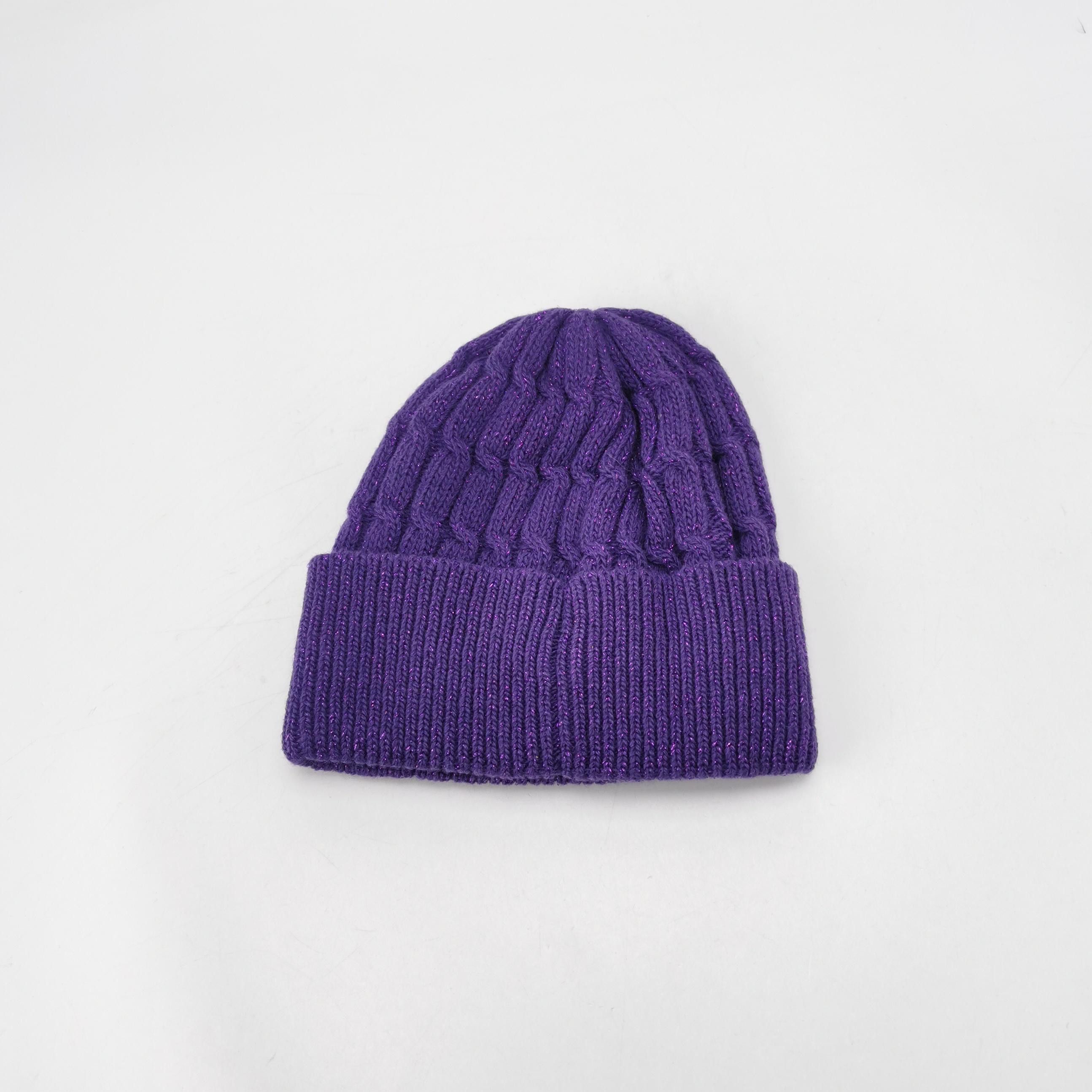 Gucci Gucci Purple Metallic Knit Beanie ONE SIZE Size ONE SIZE - 2 Thumbnail
