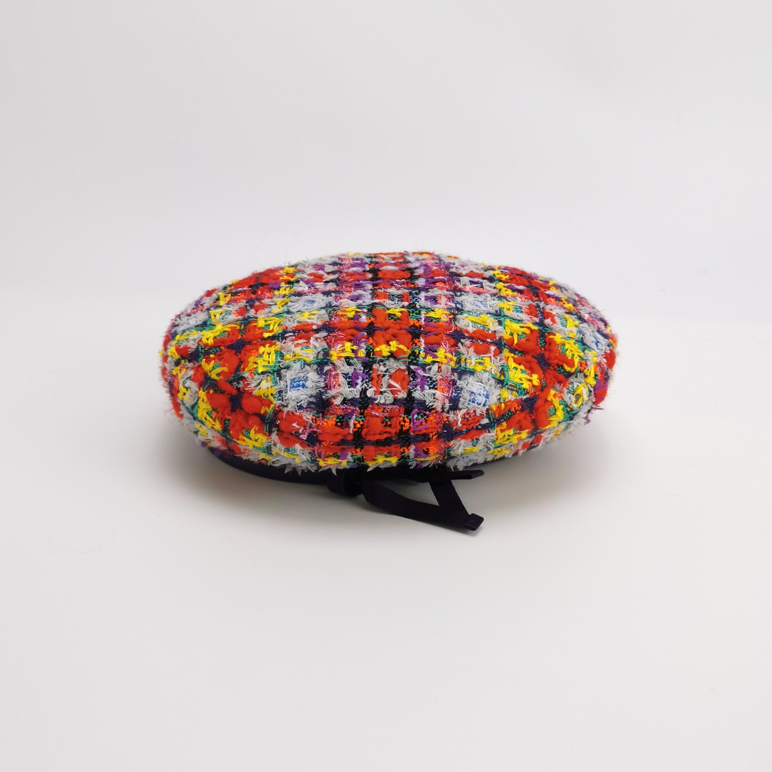 Gucci Gucci Multicolor Tweed Beret Hat Size XL Size ONE SIZE - 3 Thumbnail