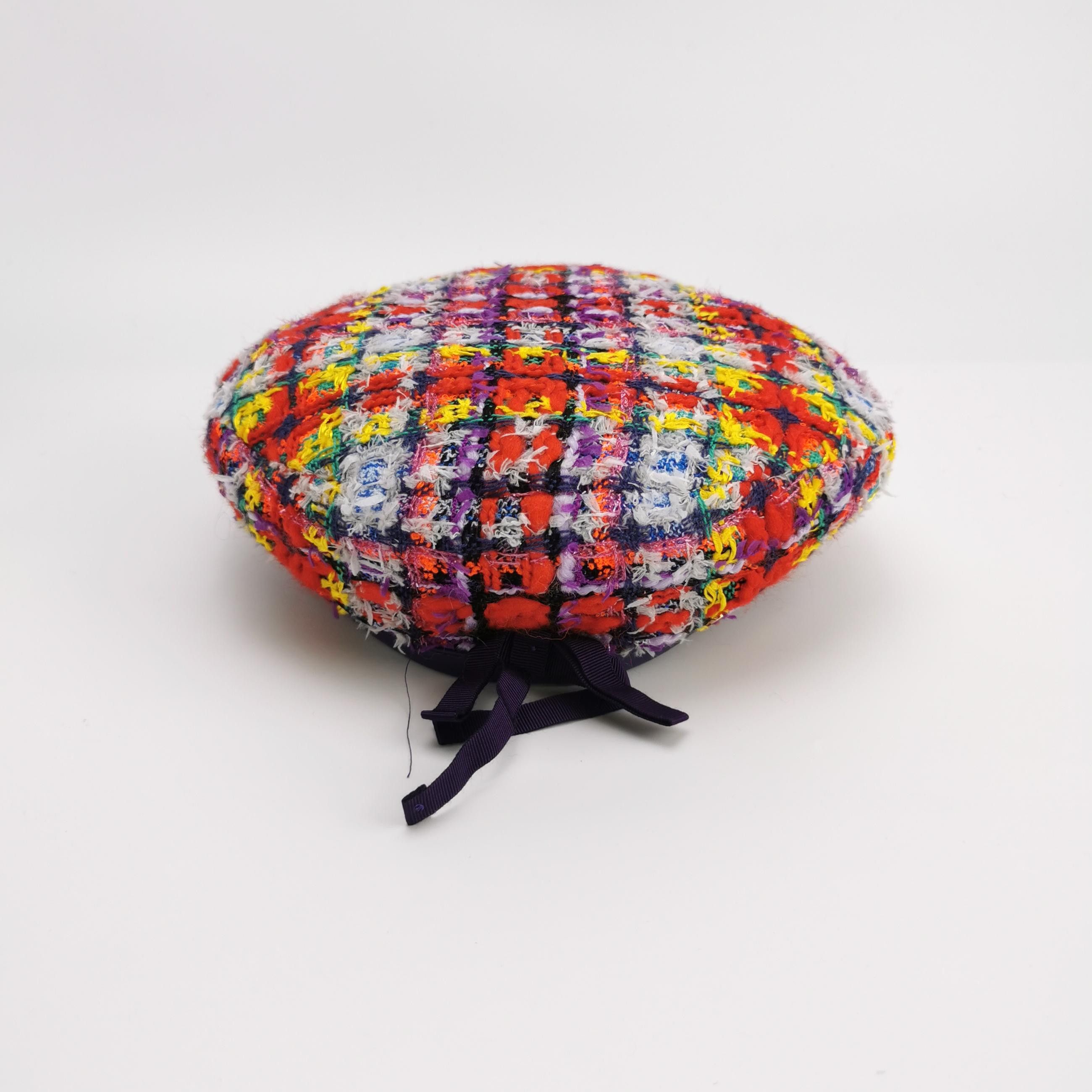 Gucci Gucci Multi-Color Tweed Beret Size M Size ONE SIZE - 3 Thumbnail