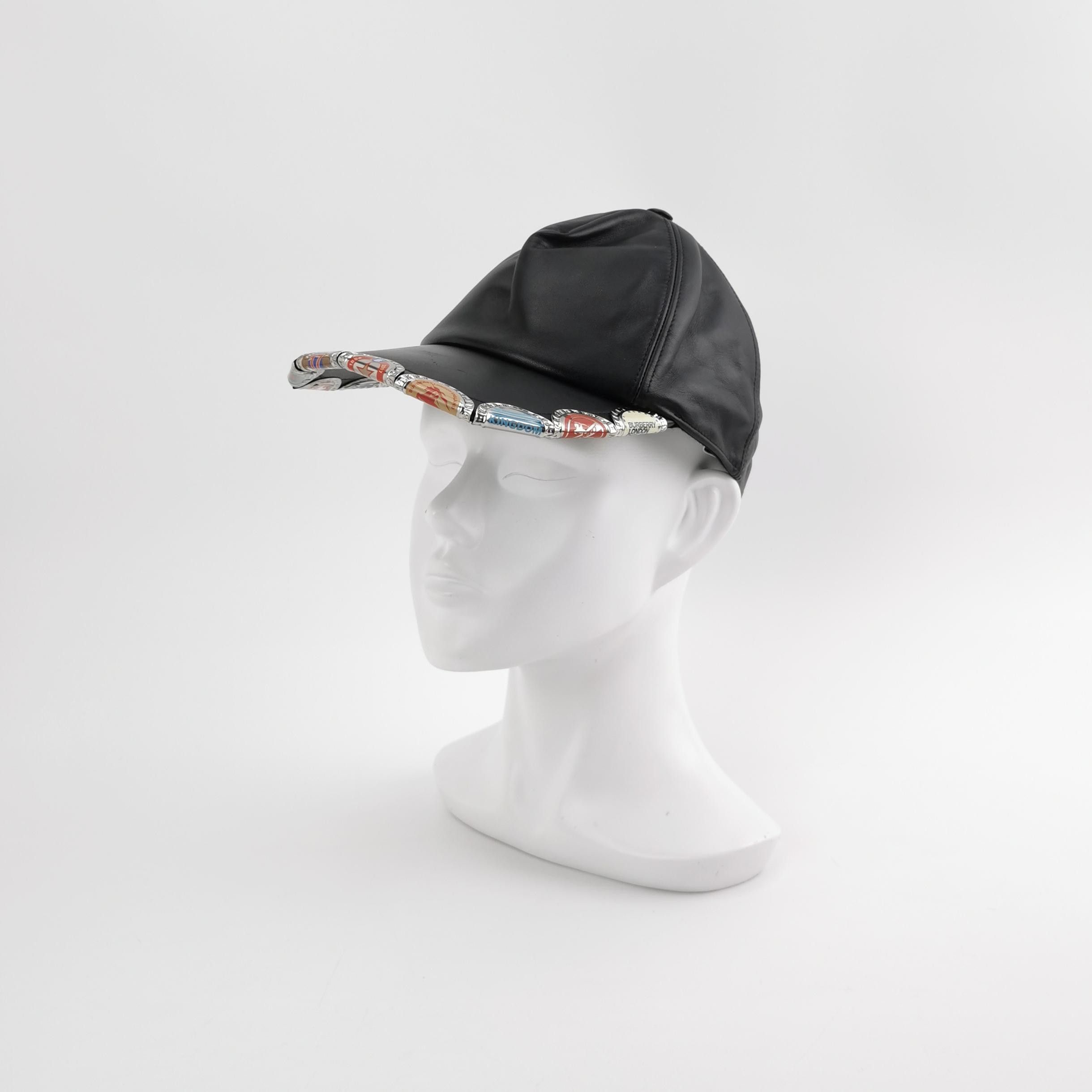 Burberry Burberry Bottle Cap Detail Leather Baseball Cap Size S Size ONE SIZE - 2 Thumbnail