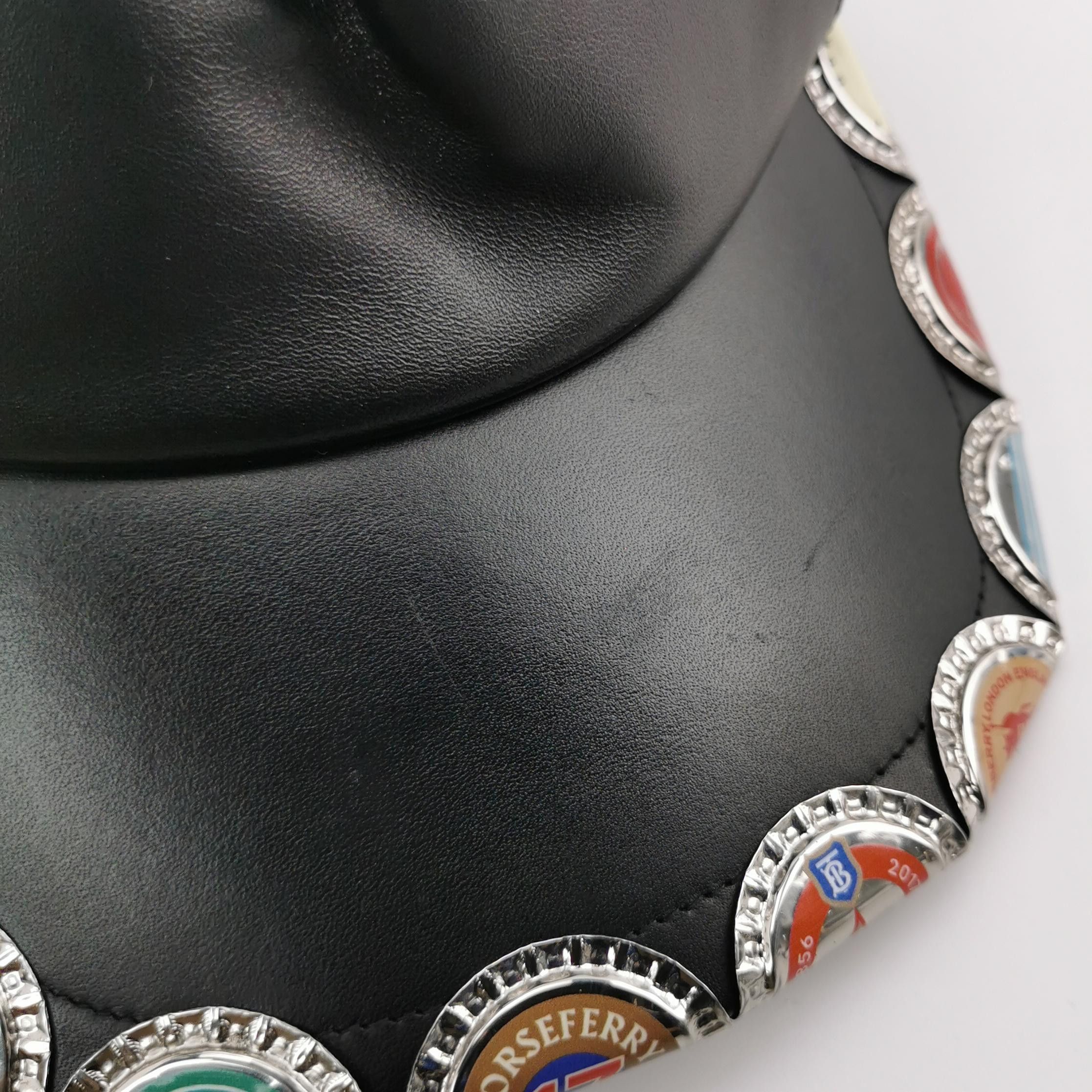 Burberry Burberry Bottle Cap Detail Leather Baseball Cap Size S Size ONE SIZE - 5 Thumbnail