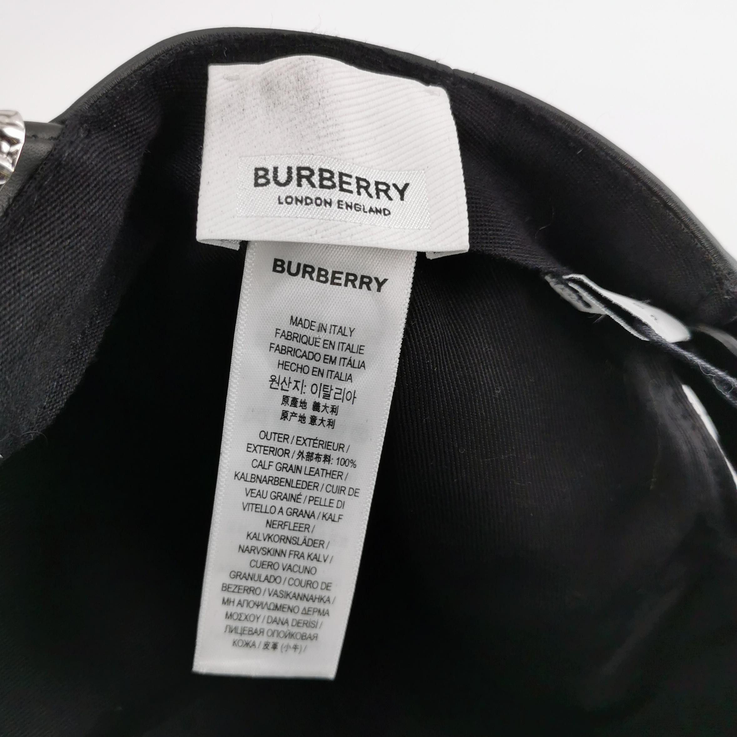 Burberry Burberry Bottle Cap Detail Leather Baseball Cap Size S Size ONE SIZE - 4 Thumbnail