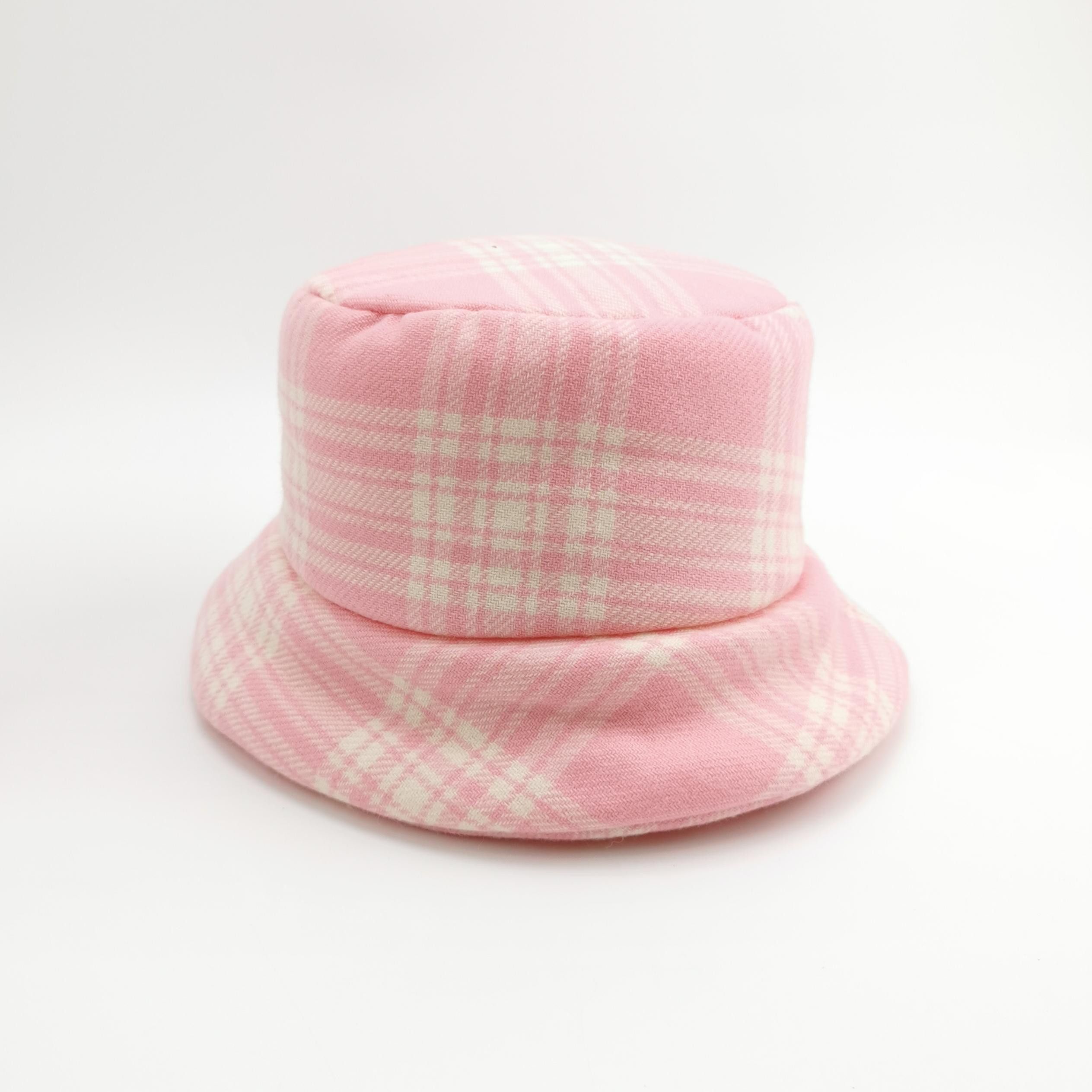 Miu Miu Miu Miu Pink Plaid Logo Bucket Hat Size ONE SIZE Size ONE SIZE - 3 Thumbnail