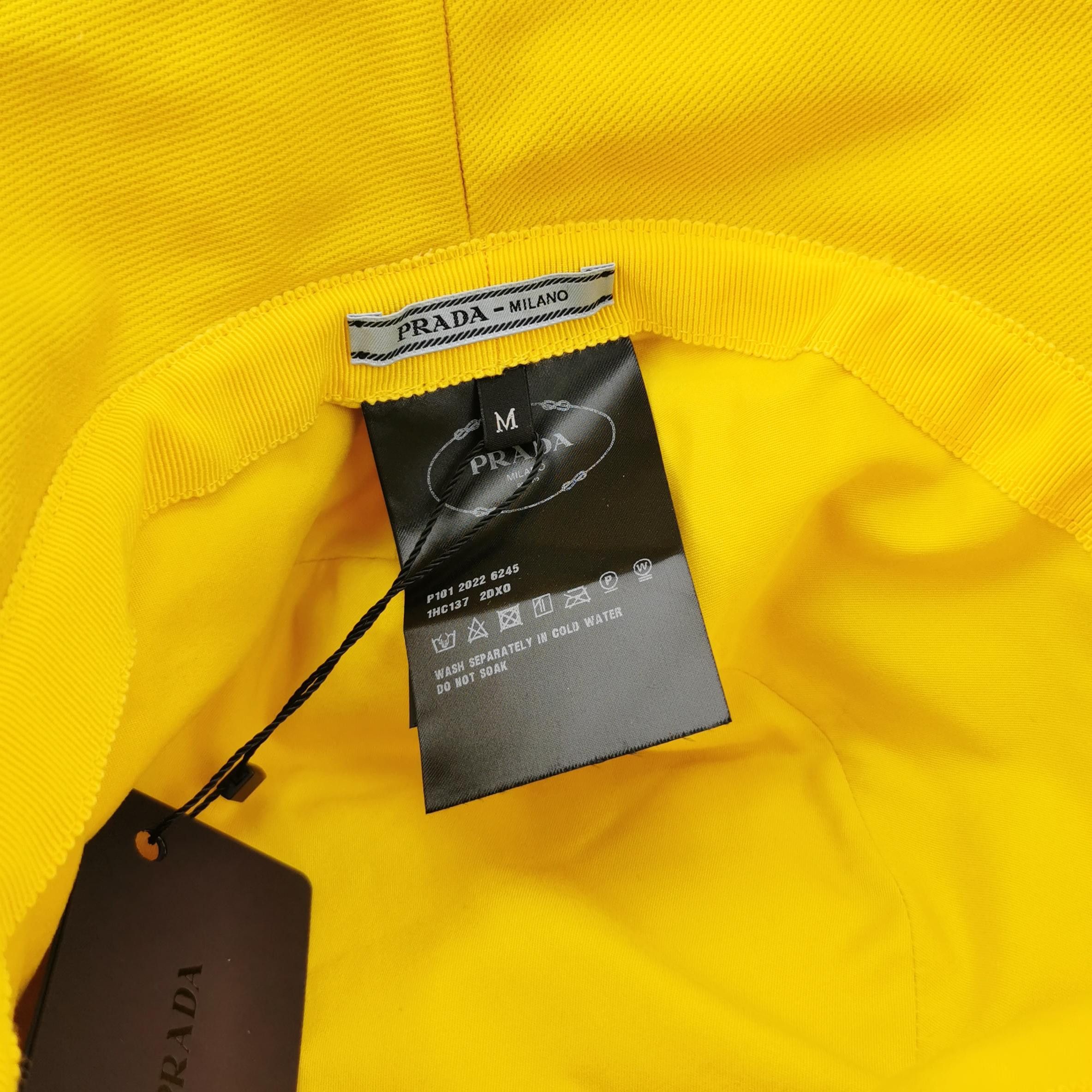 Prada Prada Yellow Terry Logo Bucket Hat Size M Size ONE SIZE - 4 Thumbnail