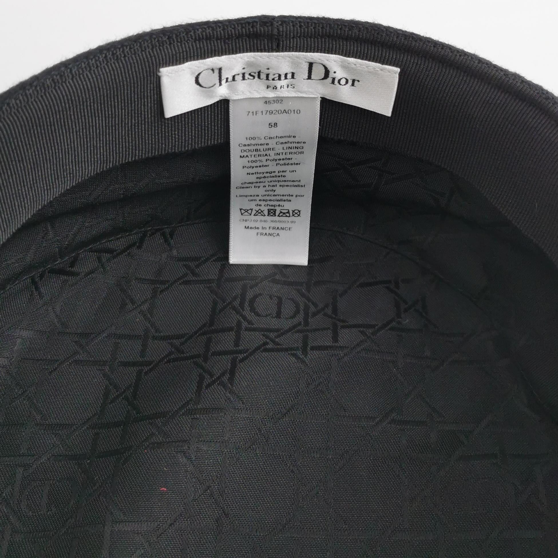 Christian Dior Monsieur Christian Dior Cashmere Logo Cap Size 58 Size ONE SIZE - 4 Thumbnail