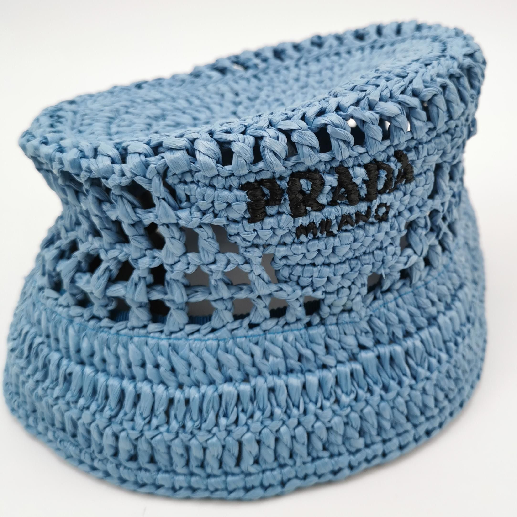 Prada Prada Logo Crochet Bucket Hat Size S Size ONE SIZE - 4 Thumbnail