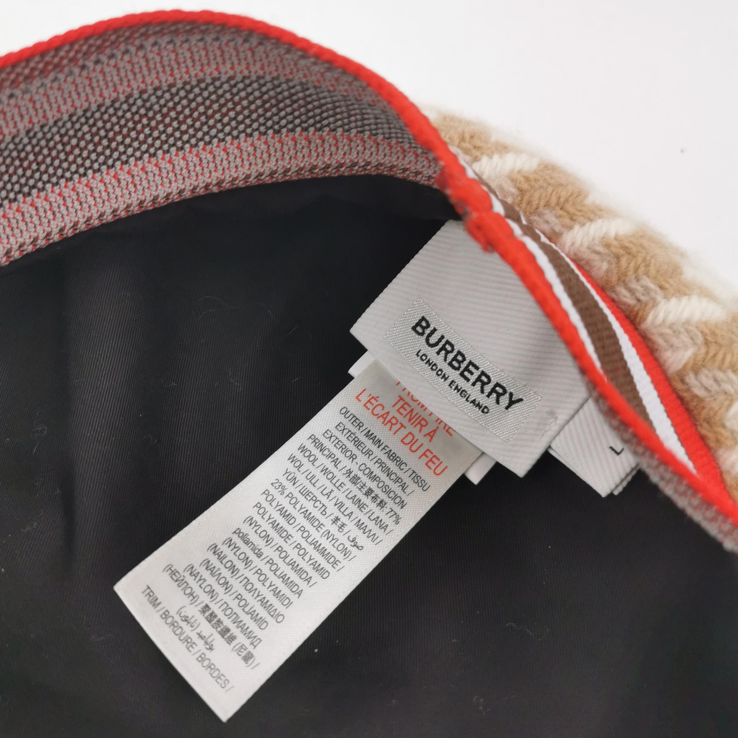 Burberry Burberry Herringbone Logo Trim Beret Size L Size ONE SIZE - 5 Thumbnail