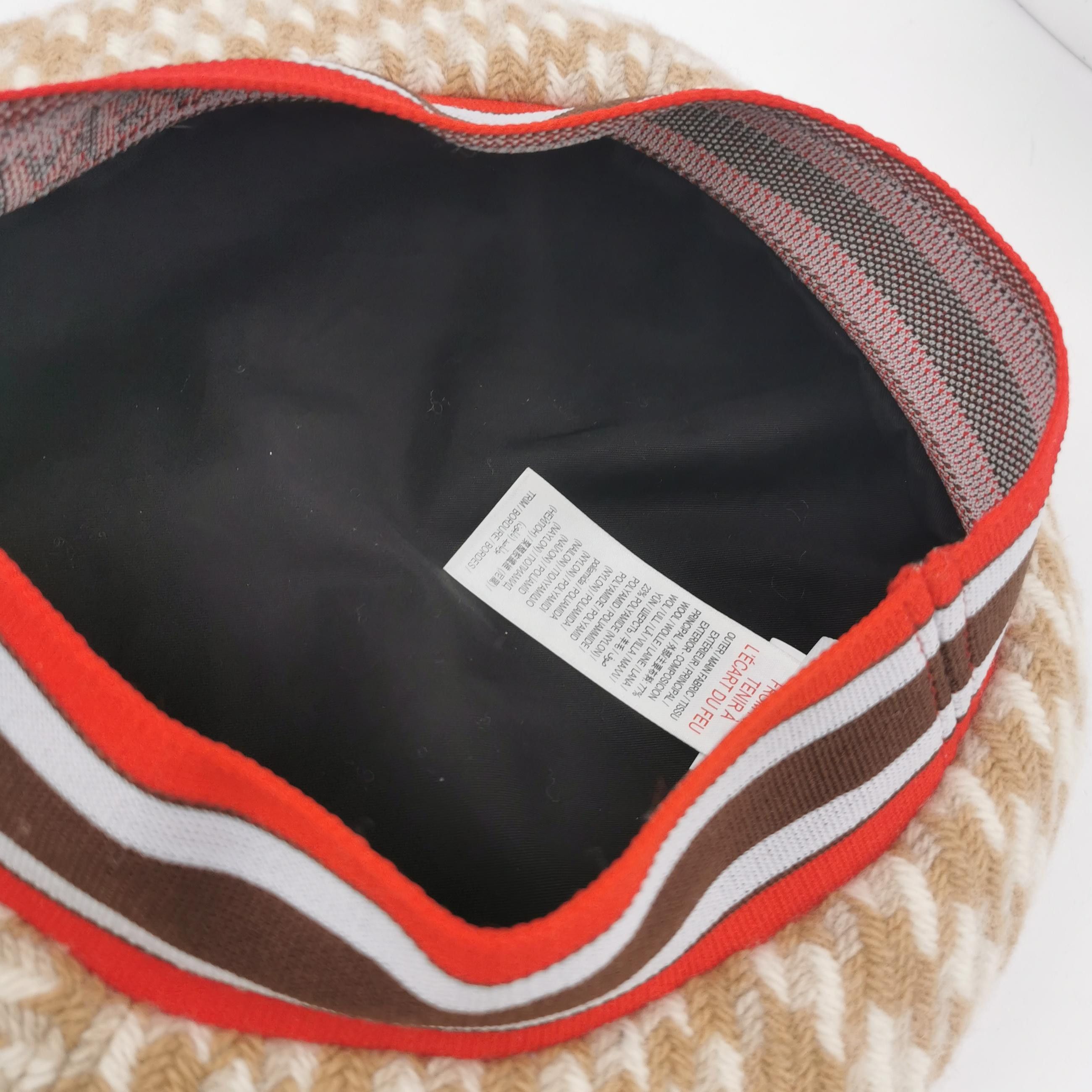 Burberry Burberry Herringbone Logo Trim Beret Size L Size ONE SIZE - 4 Thumbnail