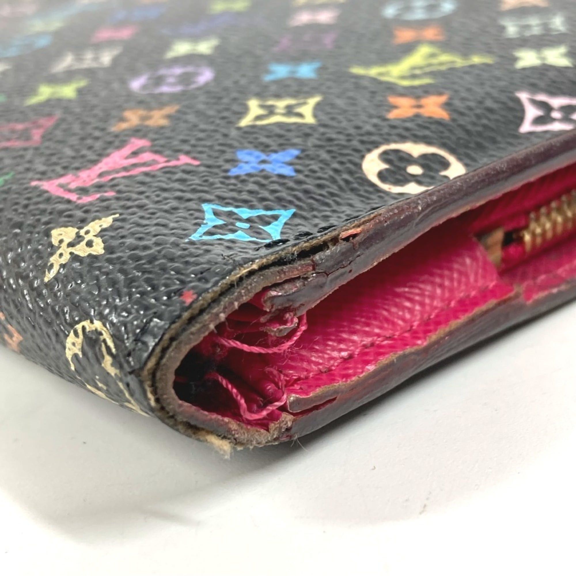 Louis Vuitton LOUIS VUITTON M93754 Monogram Multicolor Portefeuille Insolite Long Wallet, Canvas, Men's/Women's, Black Size ONE SIZE - 6 Thumbnail