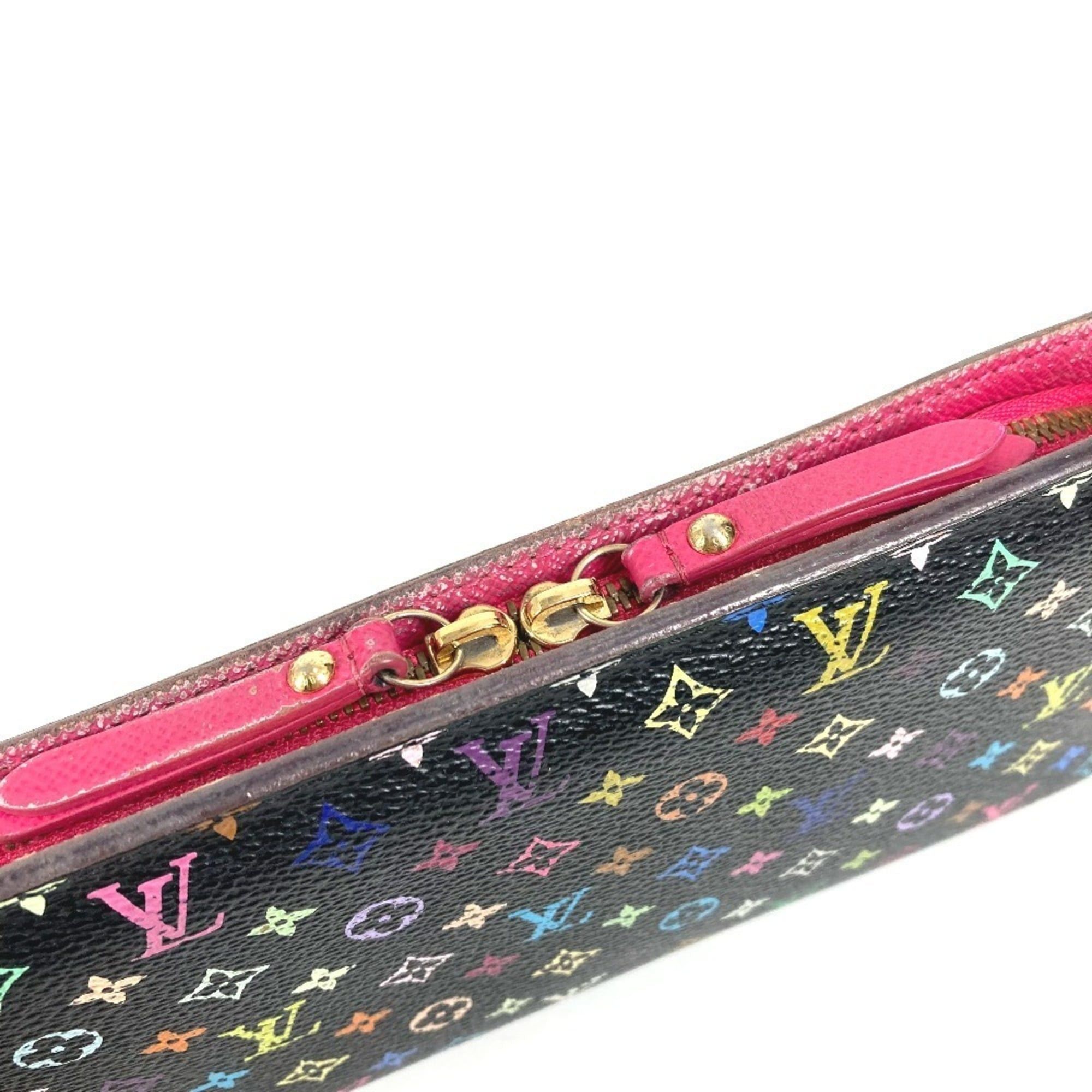 Louis Vuitton LOUIS VUITTON M93754 Monogram Multicolor Portefeuille Insolite Long Wallet, Canvas, Men's/Women's, Black Size ONE SIZE - 8 Thumbnail