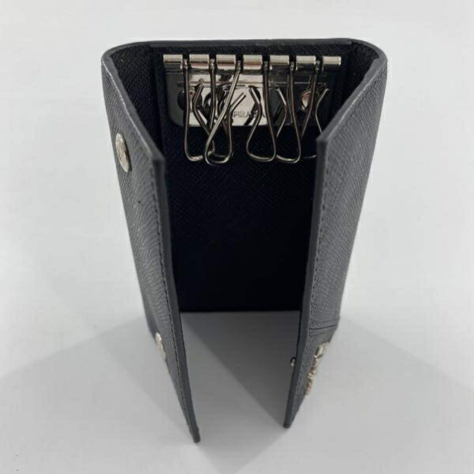 Prada PRADA Key Case, 6 Hooks, Black Saffiano Leather Size ONE SIZE - 8 Thumbnail