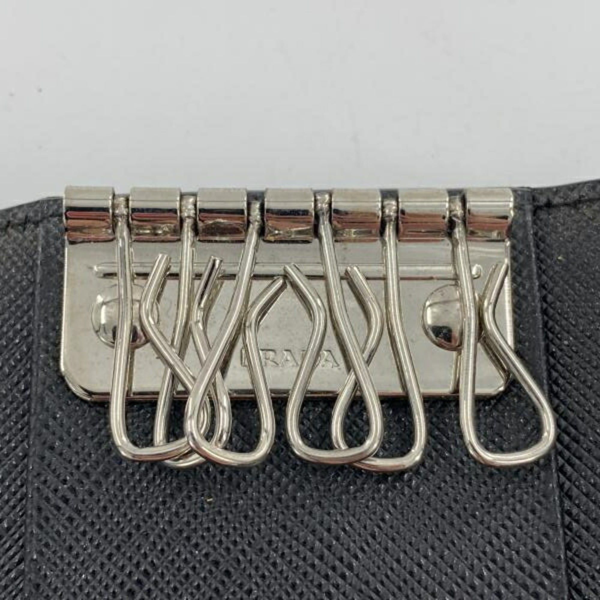 Prada PRADA Key Case, 6 Hooks, Black Saffiano Leather Size ONE SIZE - 7 Thumbnail