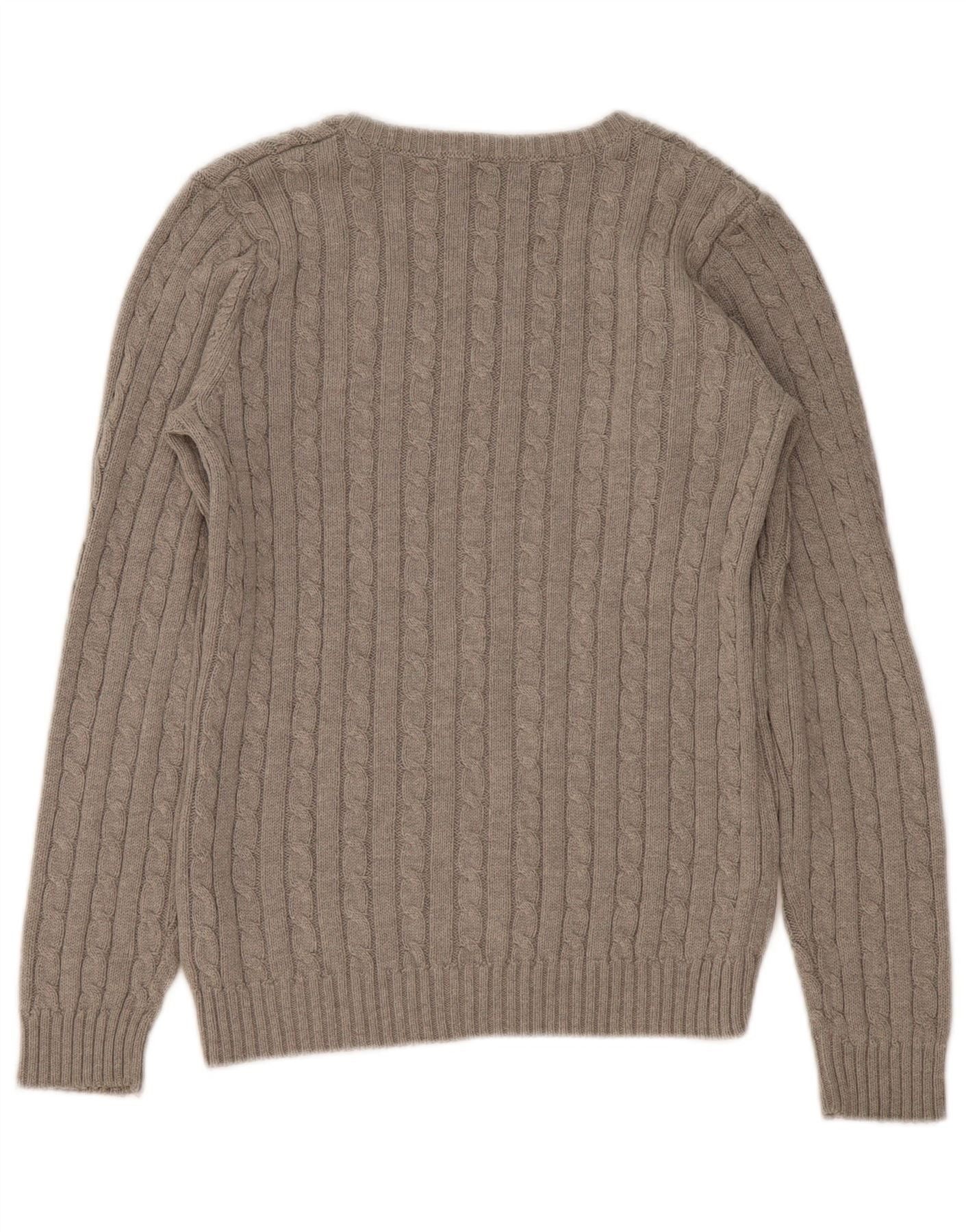 Ralph Lauren Womens Overd V-Neck Jumper Sweater UK 6 XS Grey Cotton Size S / US 4 / IT 40 - 2 Thumbnail