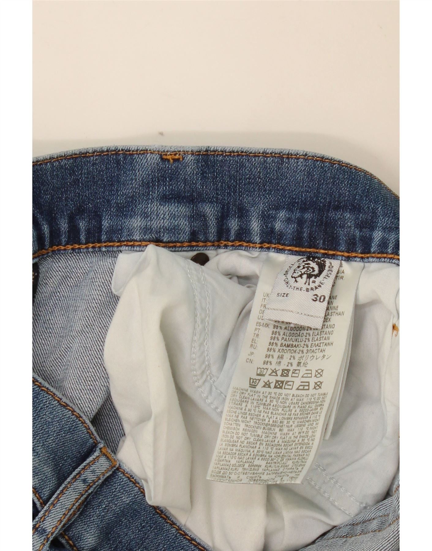 Diesel Womens Straight Jeans W30 L27 Blue Cotton Size 42" / US 20 - 3 Thumbnail