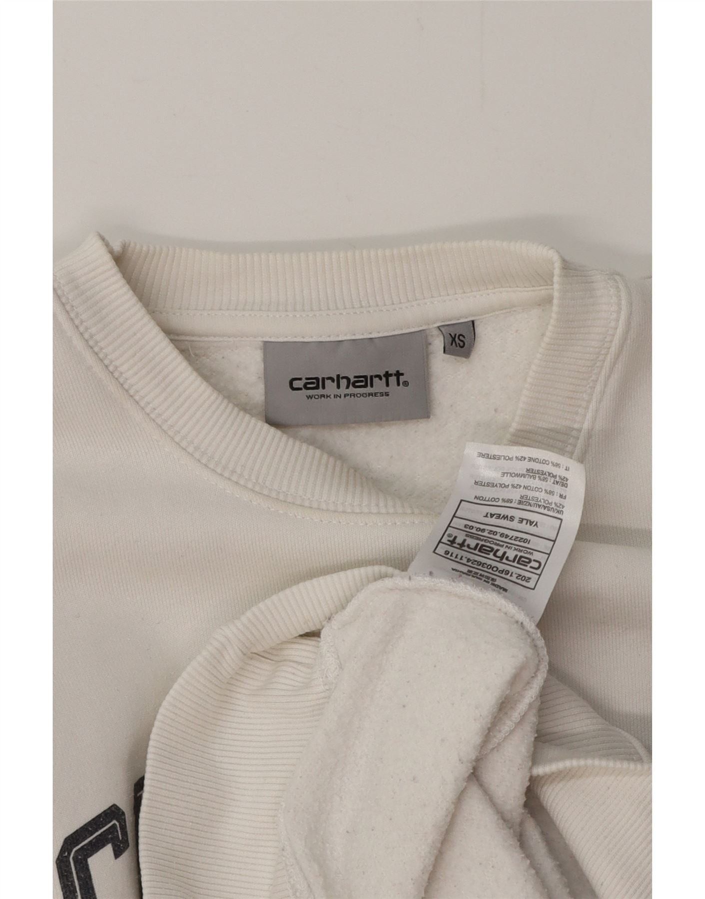 Carhartt Mens Graphic Sweatshirt Jumper XS White Cotton Size US XS / EU 42 / 0 - 4 Thumbnail
