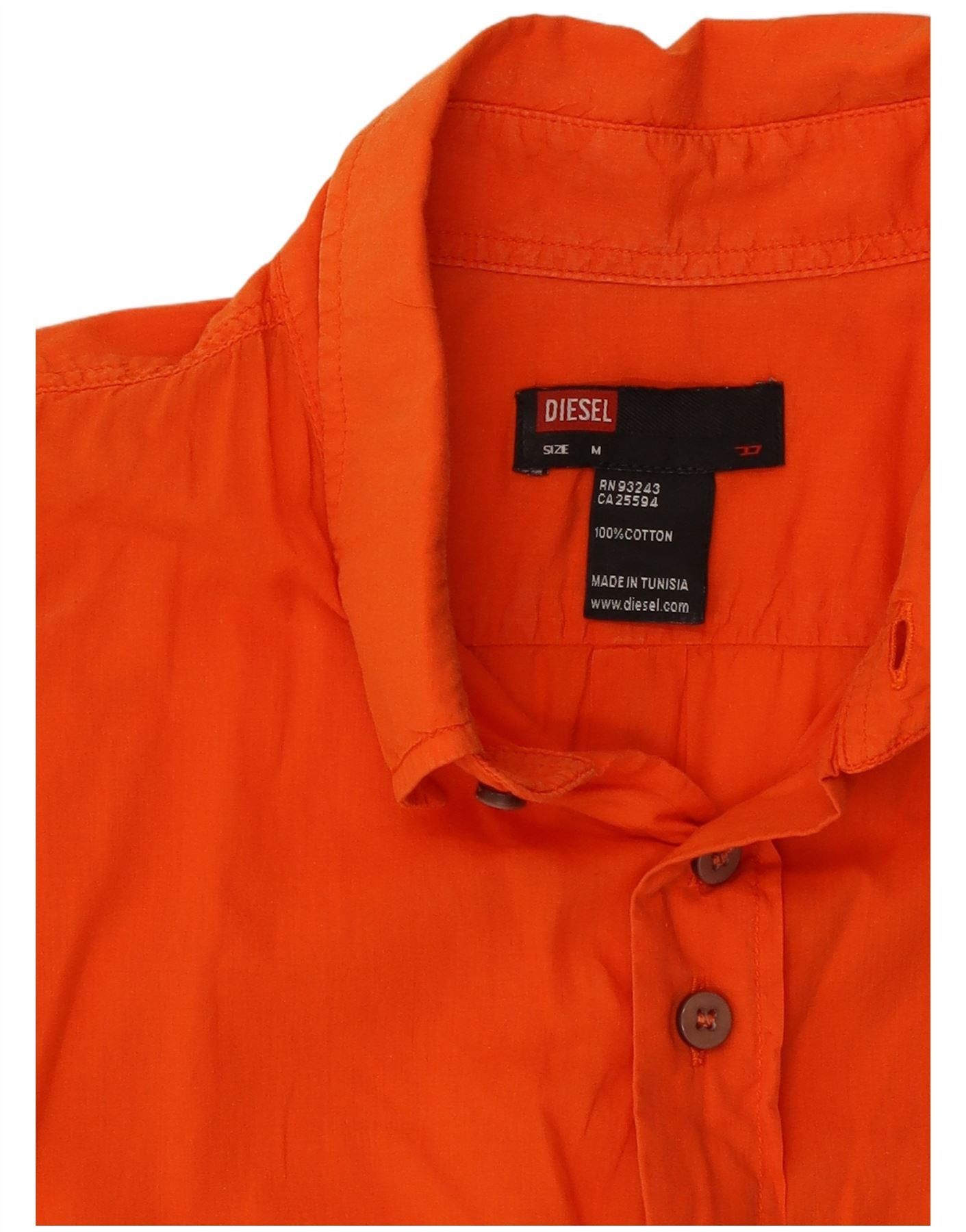 Diesel Mens Short Sleeve Shirt Medium Orange Cotton Size US M / EU 48-50 / 2 - 4 Thumbnail