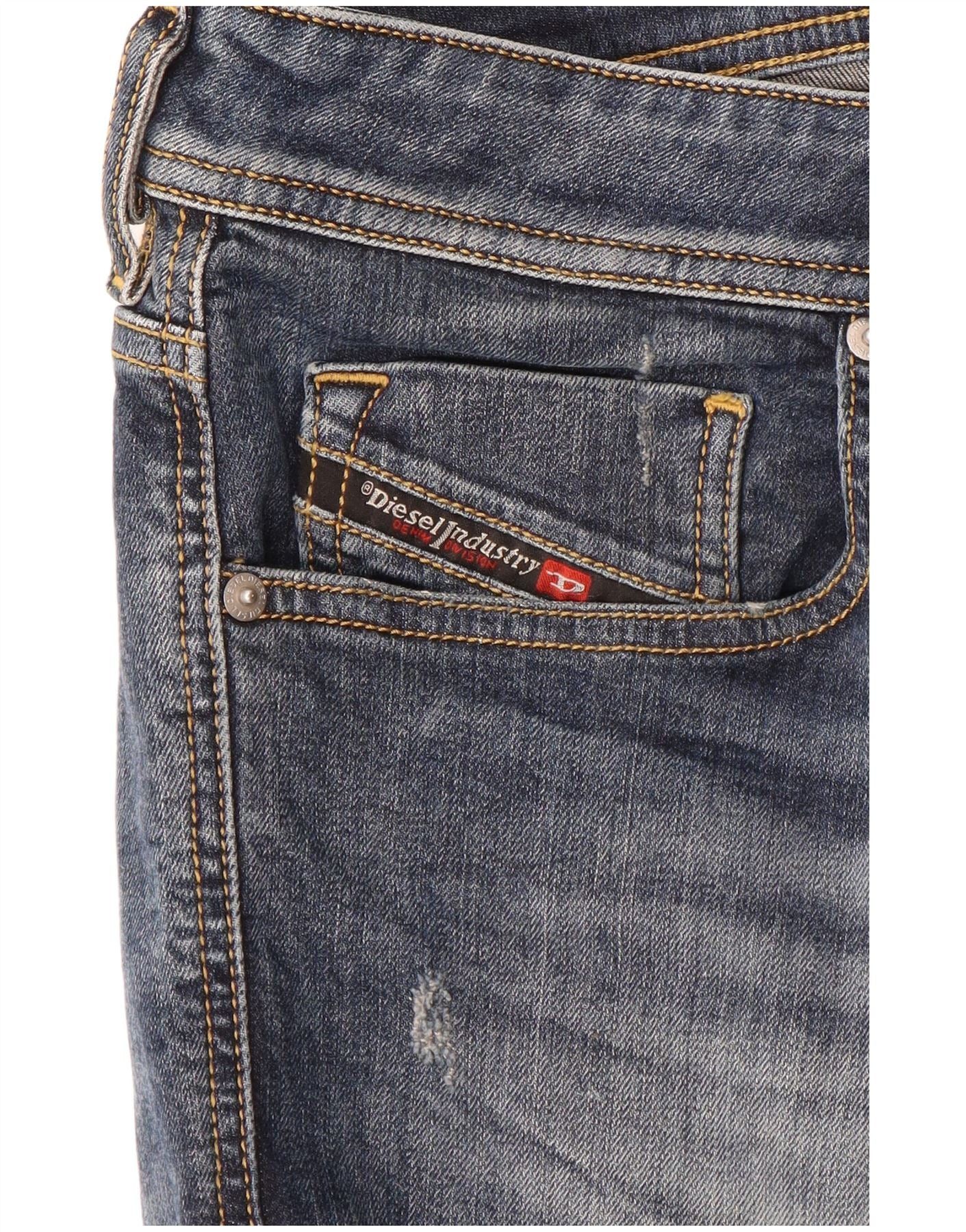 Diesel Mens Distressed Skinny Jeans W34 L35 Blue Cotton Size US 34 / EU 50 - 4 Thumbnail