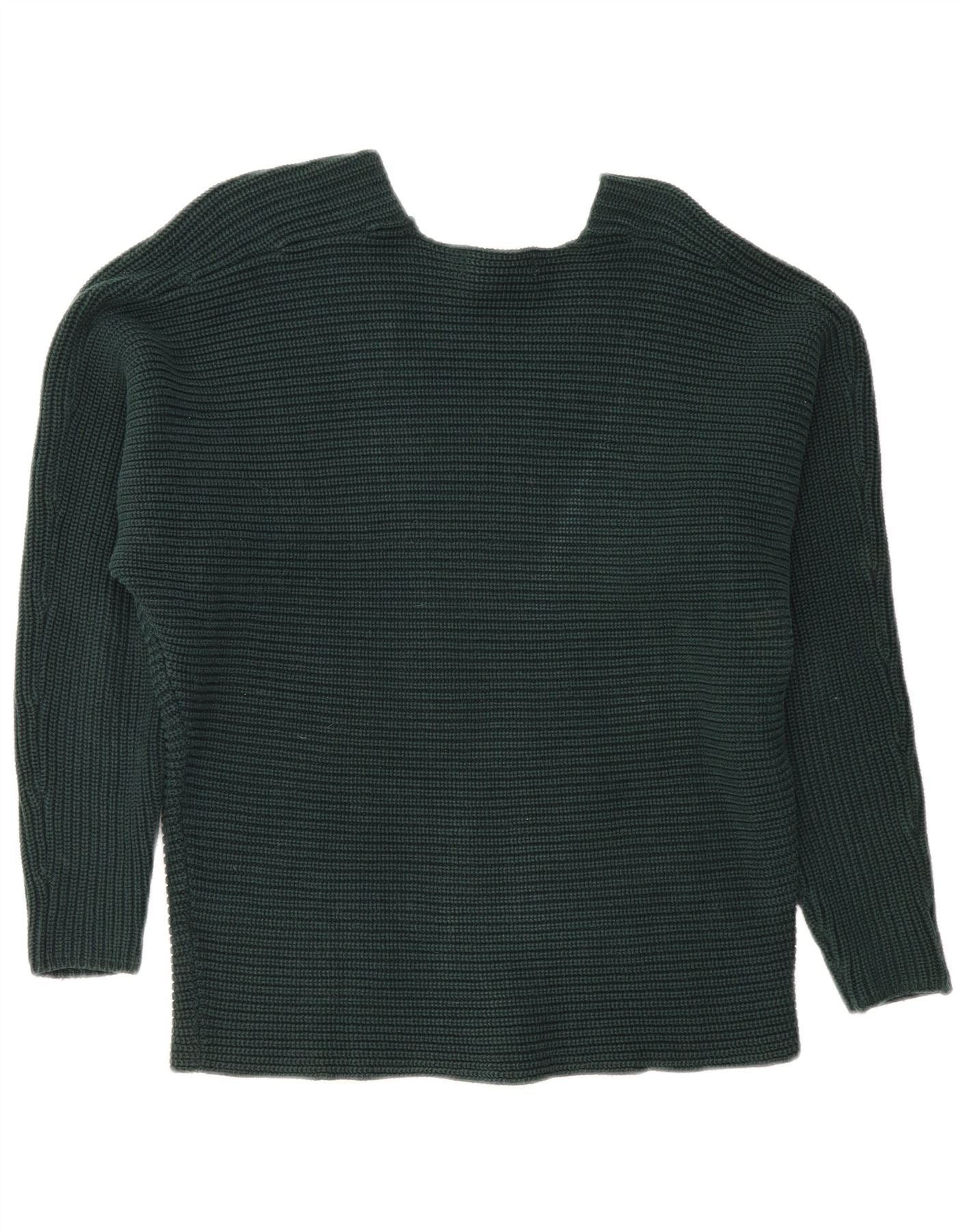 Ralph Lauren Womens V-Neck Jumper Sweater UK 14 Medium Green Cotton Size L / US 10 / IT 46 - 2 Thumbnail