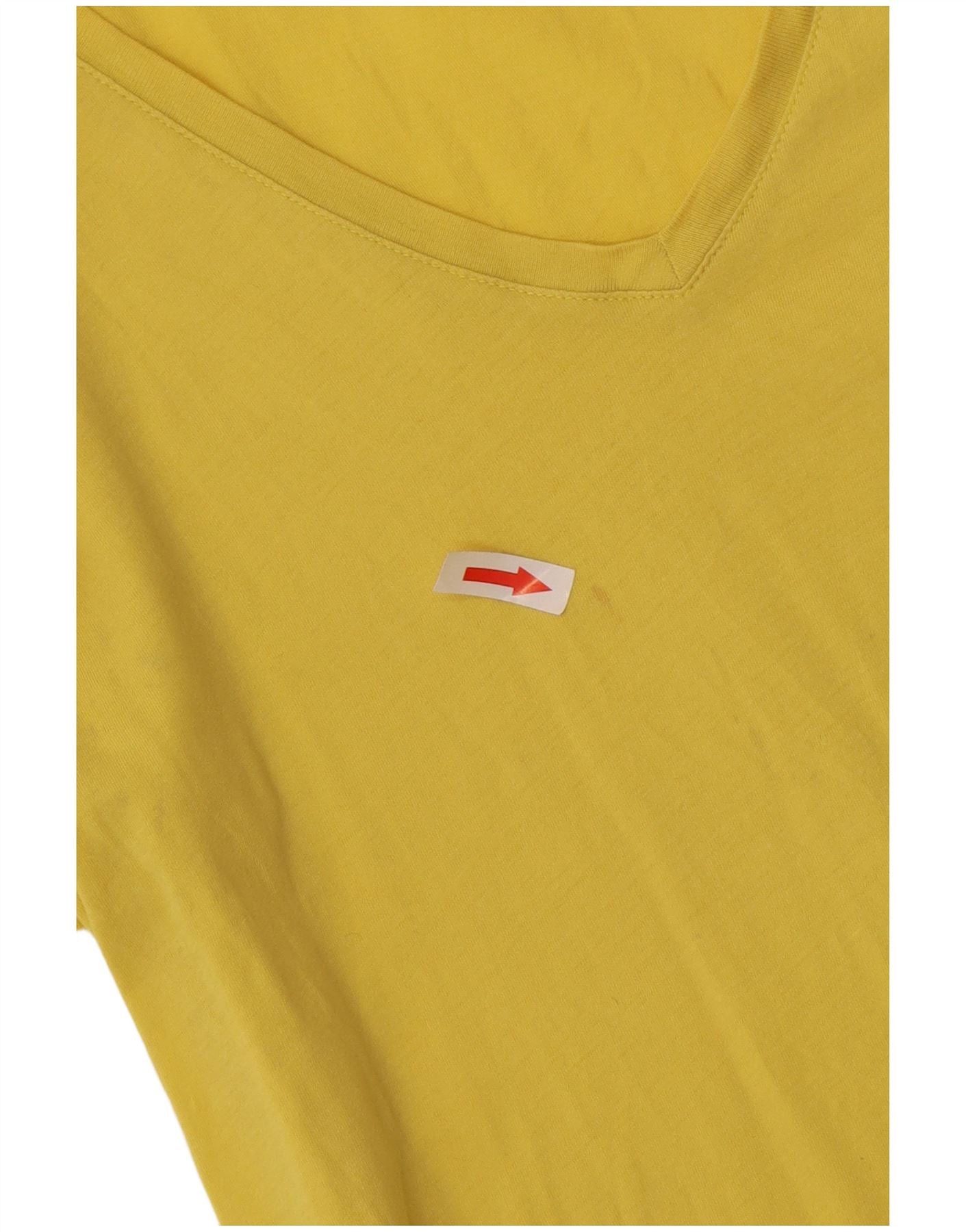 Ralph Lauren Womens T-Shirt Top UK 14 Large Yellow Cotton Size XS / US 0-2 / IT 36-38 - 3 Thumbnail
