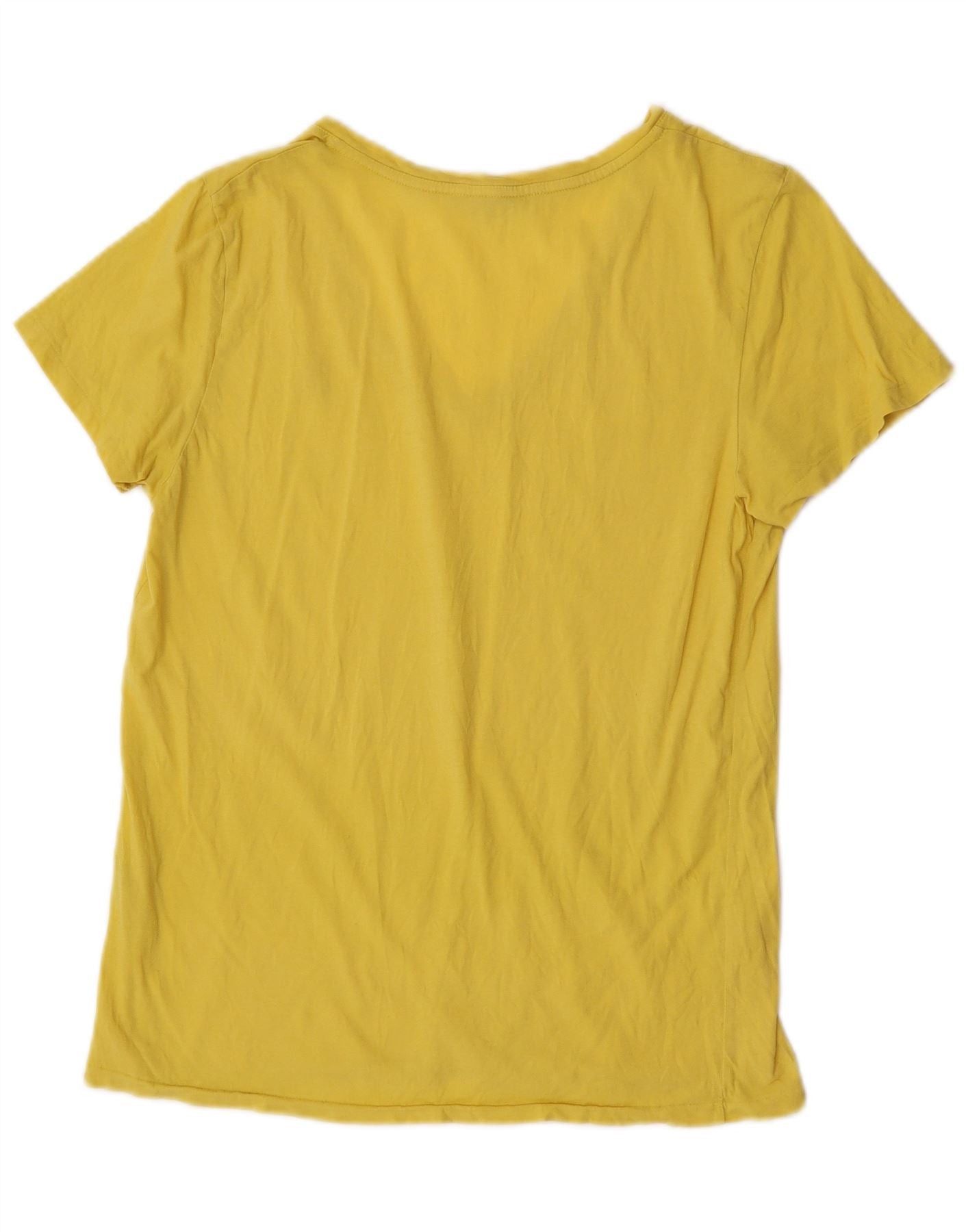 Ralph Lauren Womens T-Shirt Top UK 14 Large Yellow Cotton Size XS / US 0-2 / IT 36-38 - 2 Thumbnail